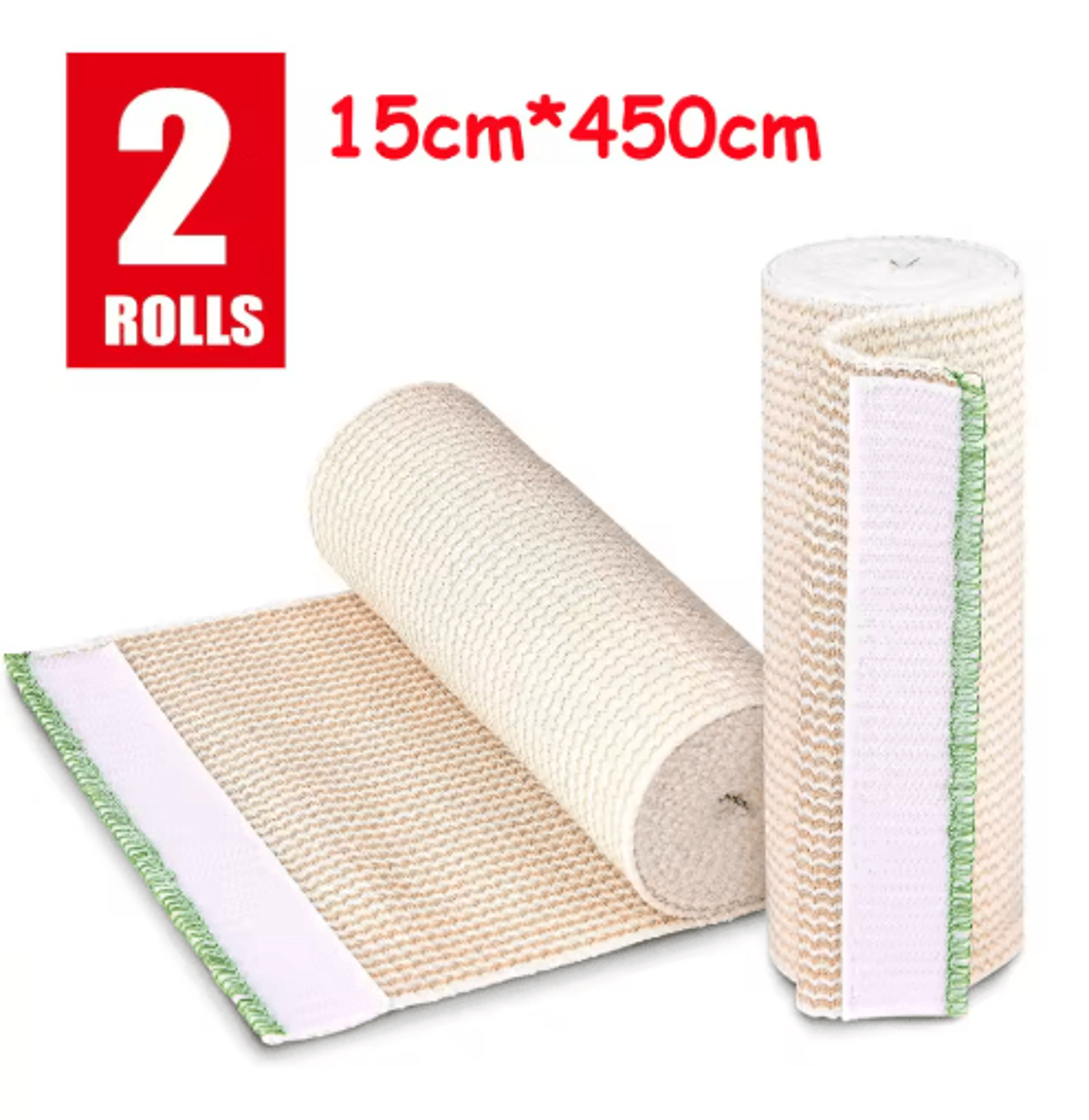 2Pack Premium Elastic Bandage Wrap  Reusable Compression Wrap With Hook  Loop Closure 1