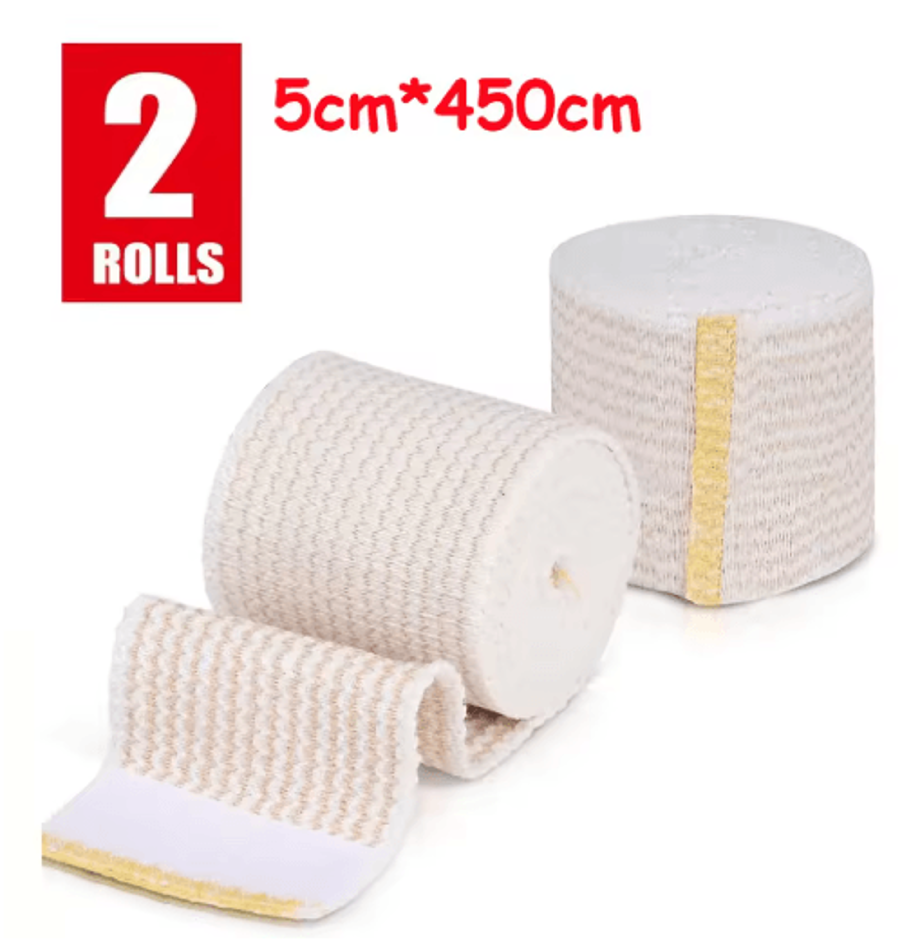 2Pack Premium Elastic Bandage Wrap  Reusable Compression Wrap With Hook  Loop Closure 3