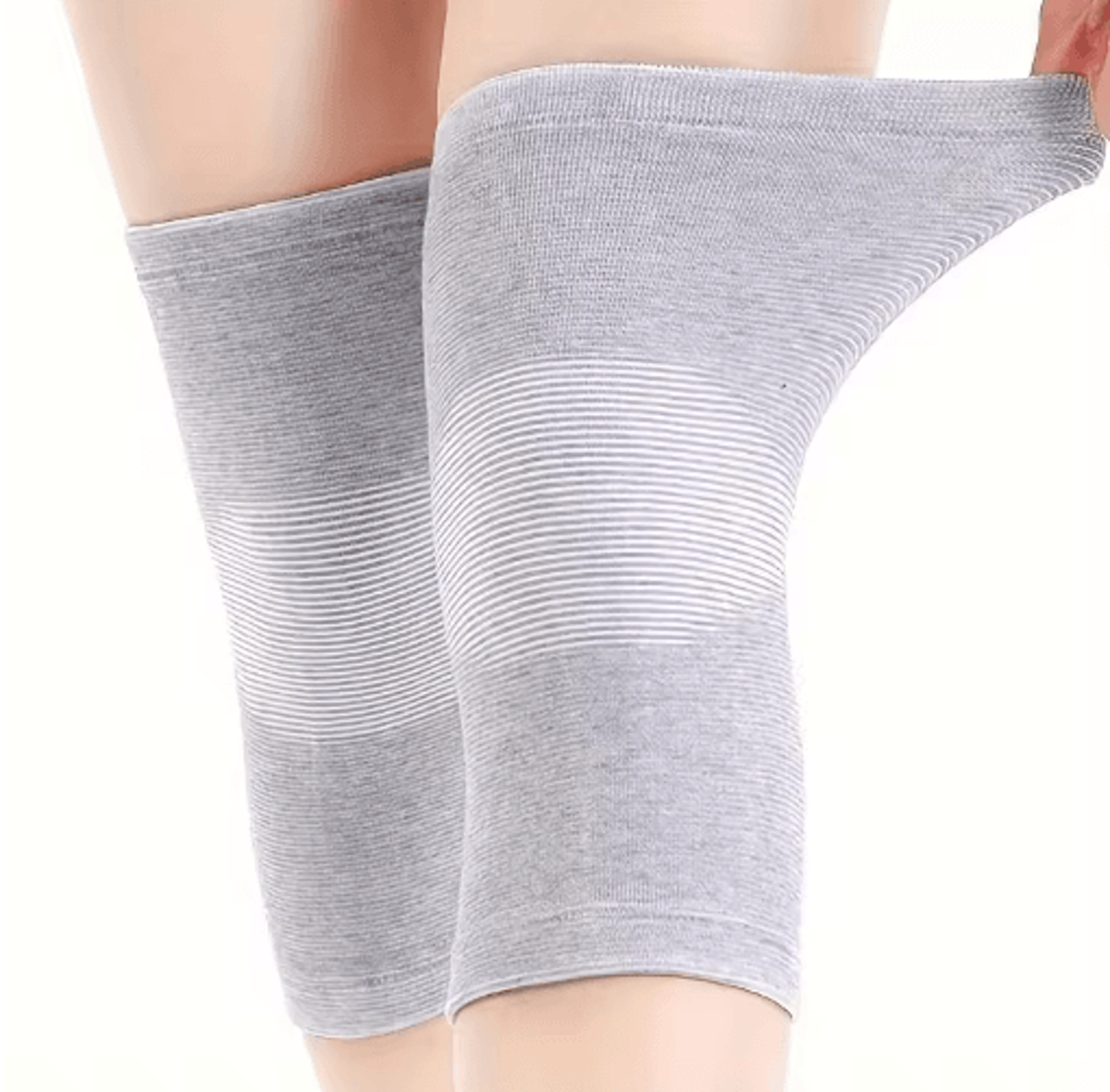 2Piece Elastic Knee Support Sleeves  Knitted Compression Knee Pads For Sports  Everyday Wear 6