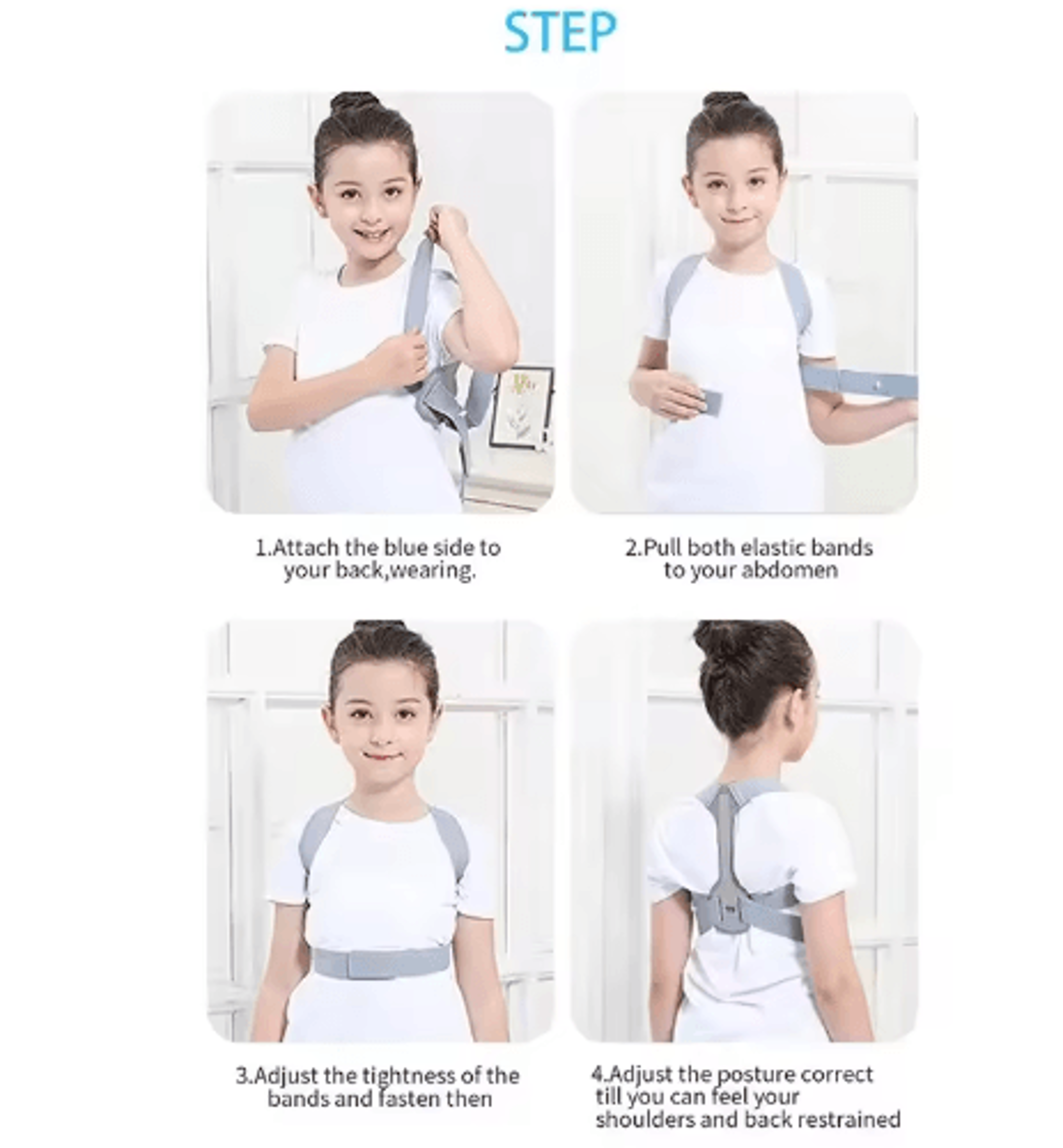 Childrens Adjustable Posture Corrector  Comfortable Back  Shoulder Support Belt For Boys  Girls 4