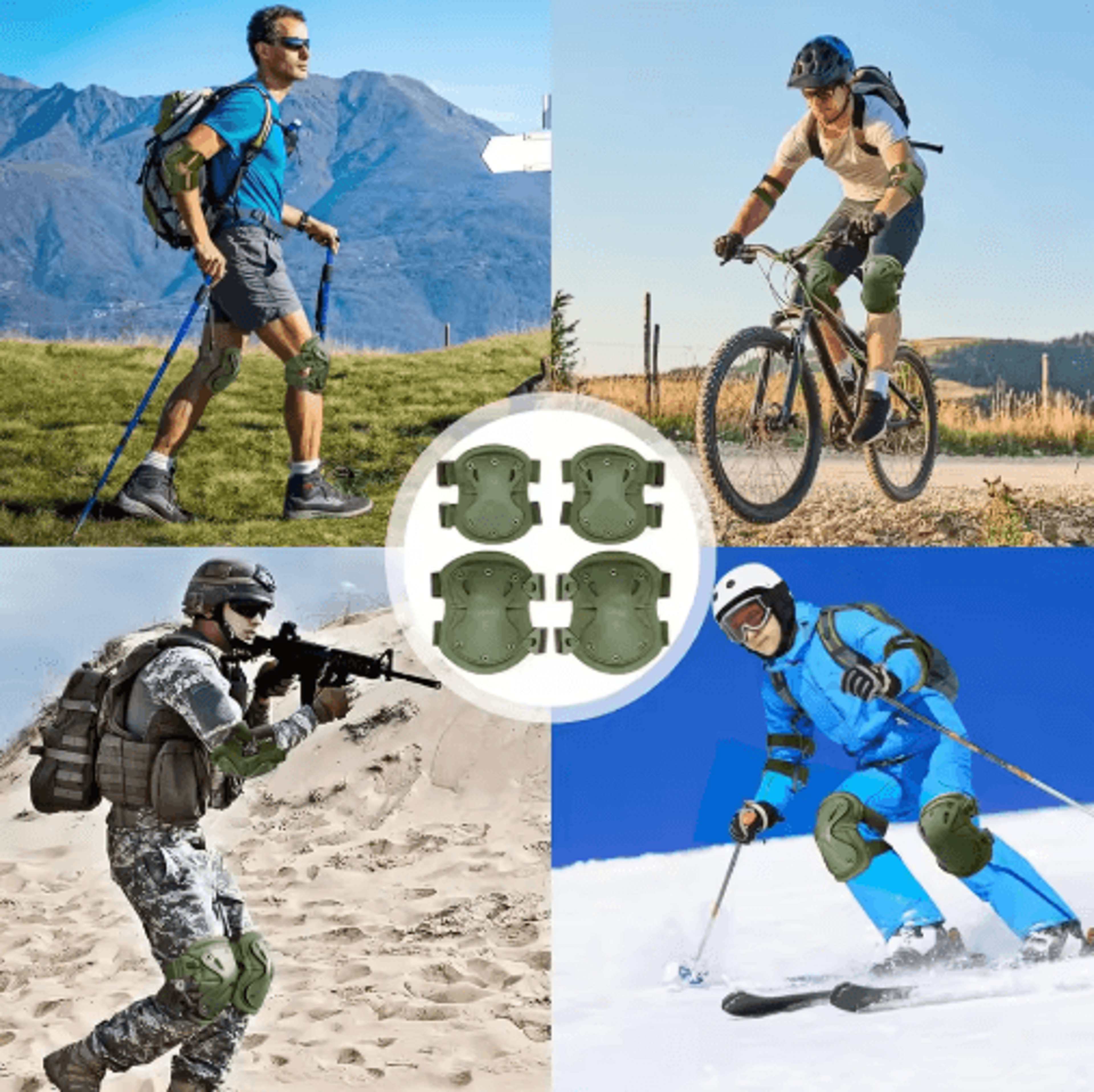 2Piece Professional Tactical Knee  Elbow Pad Set  Advanced Protective Gear For Outdoor Activities 6