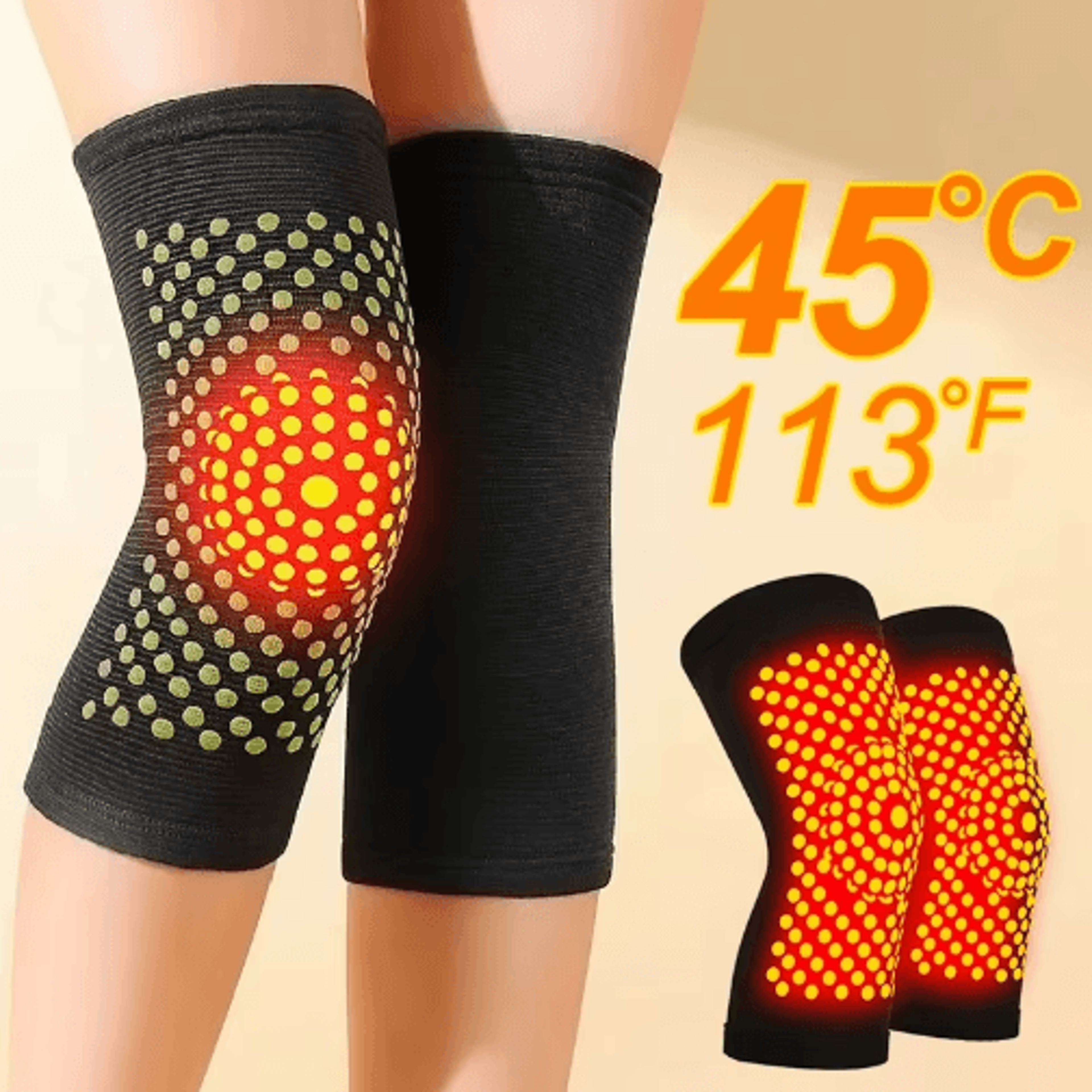 2PCS SelfWarming Knee Support Sleeves  Comfortable Thermal Knee Braces For Everyday Wear 0