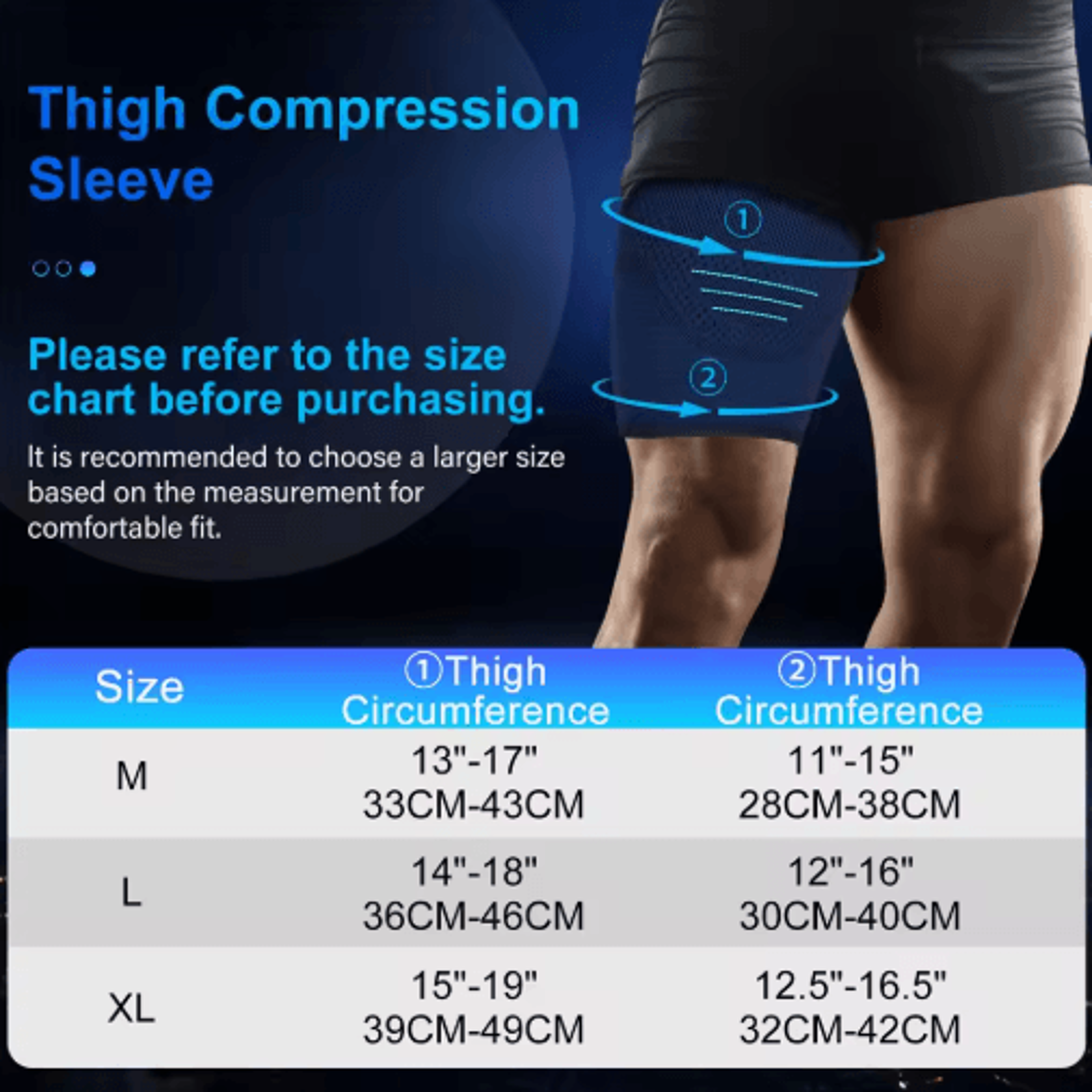 Adjustable Thigh Compression Sleeve  AntiSlip Upper Leg Support Wrap For Men  Women 9