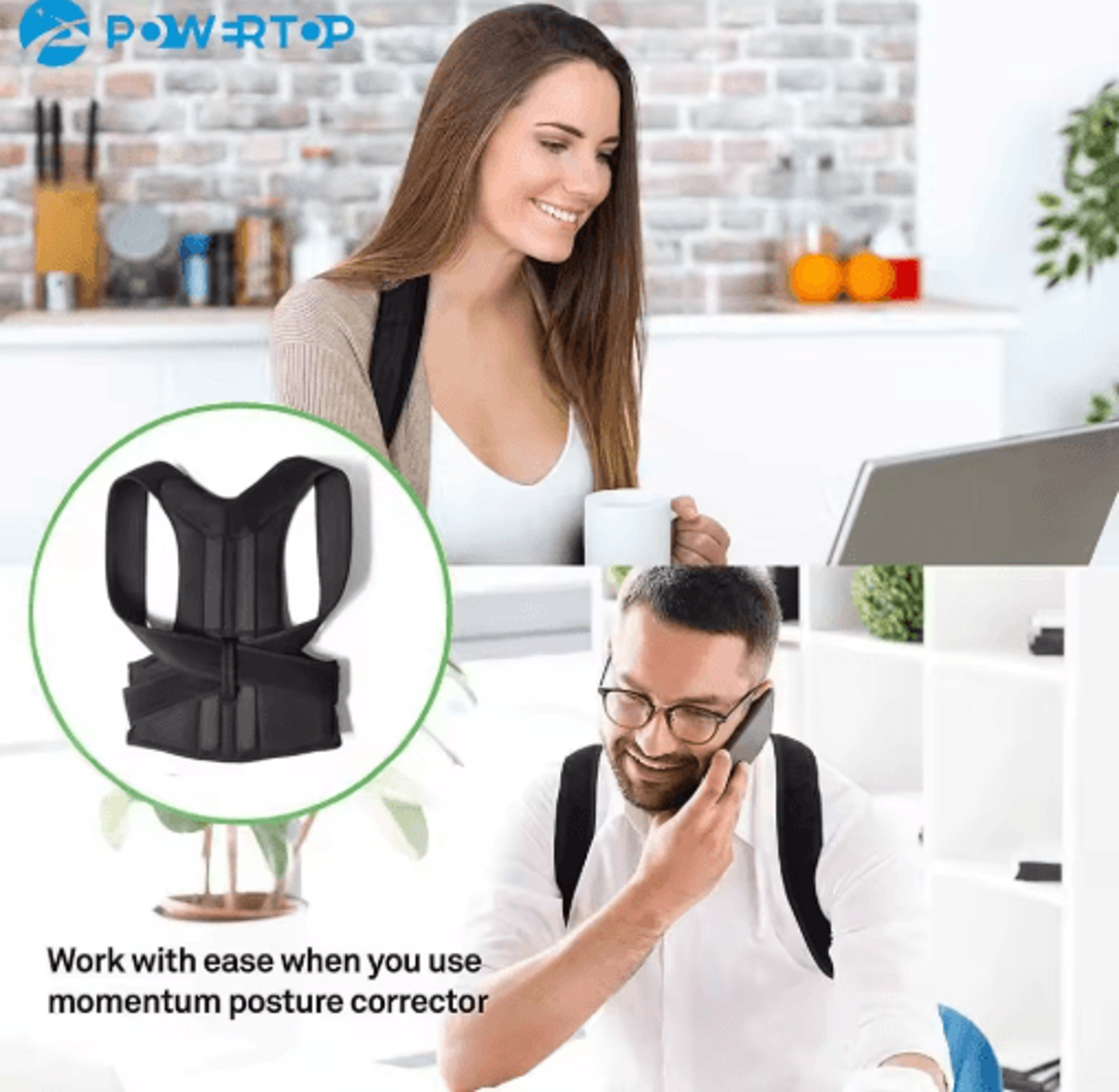 Alloy Bar Posture Corrector Back Brace  Adjustable Spine  Shoulder Support Belt For Men  Women 3