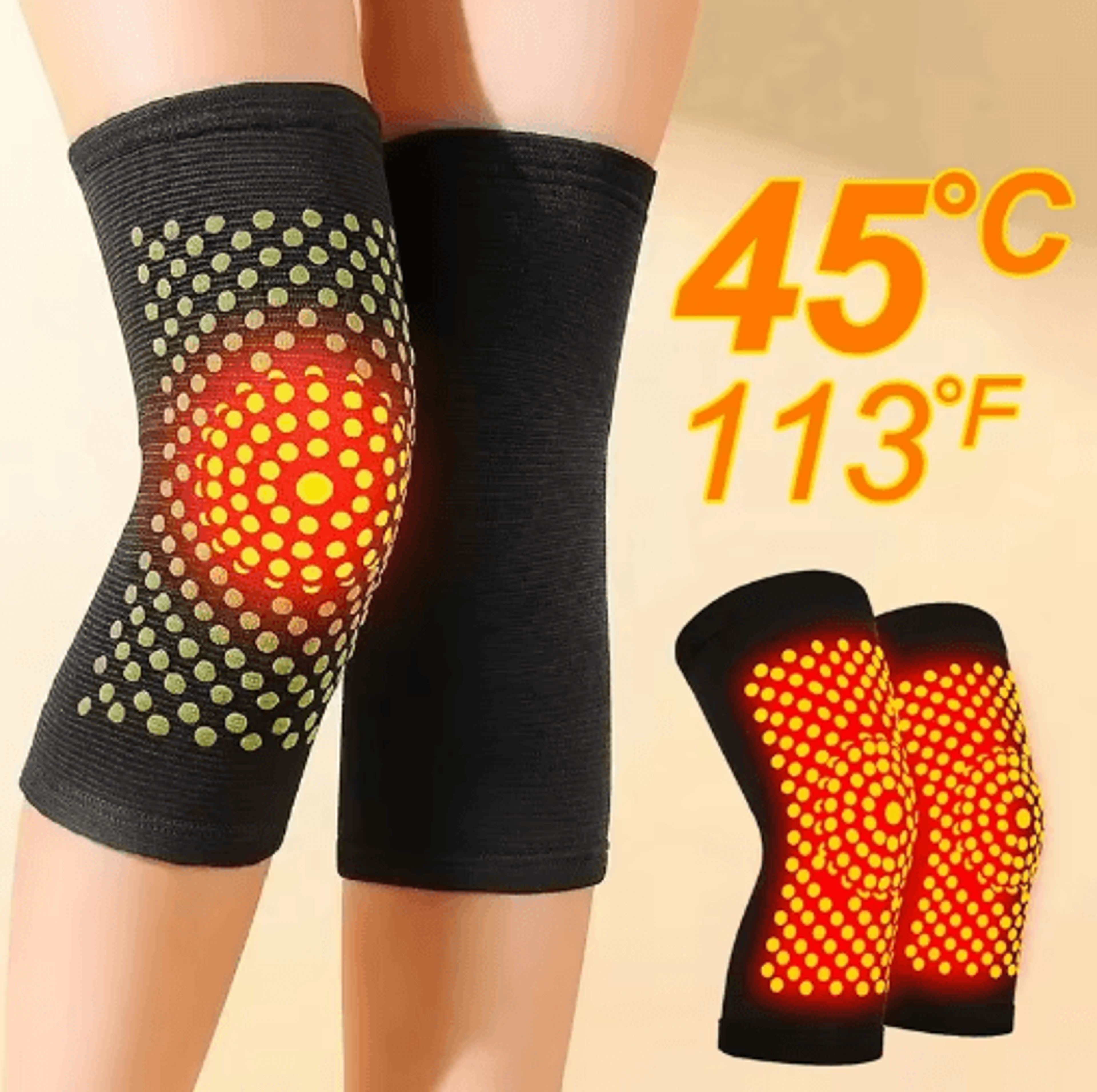 1 Pair Thermal Knee Support Sleeves  Adjustable Compression Knee Braces For Everyday Comfort 0