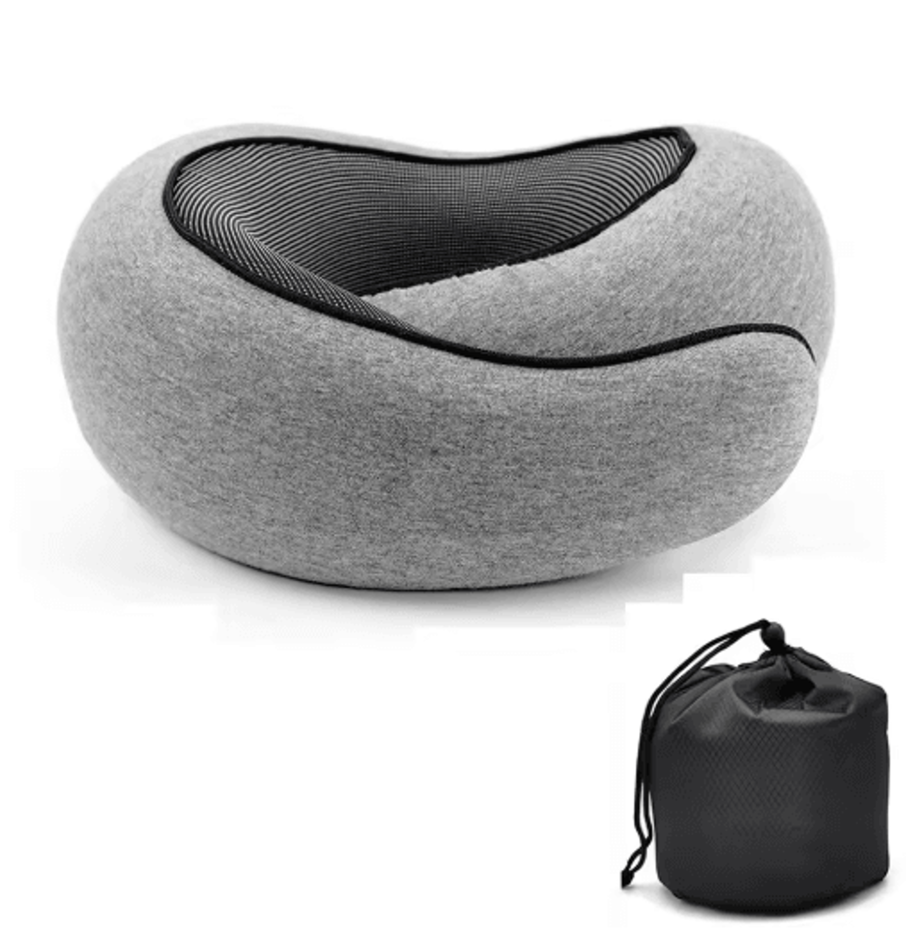 Memory Foam Travel Neck Pillow  Adjustable UShaped Snail Style Neck Support 1