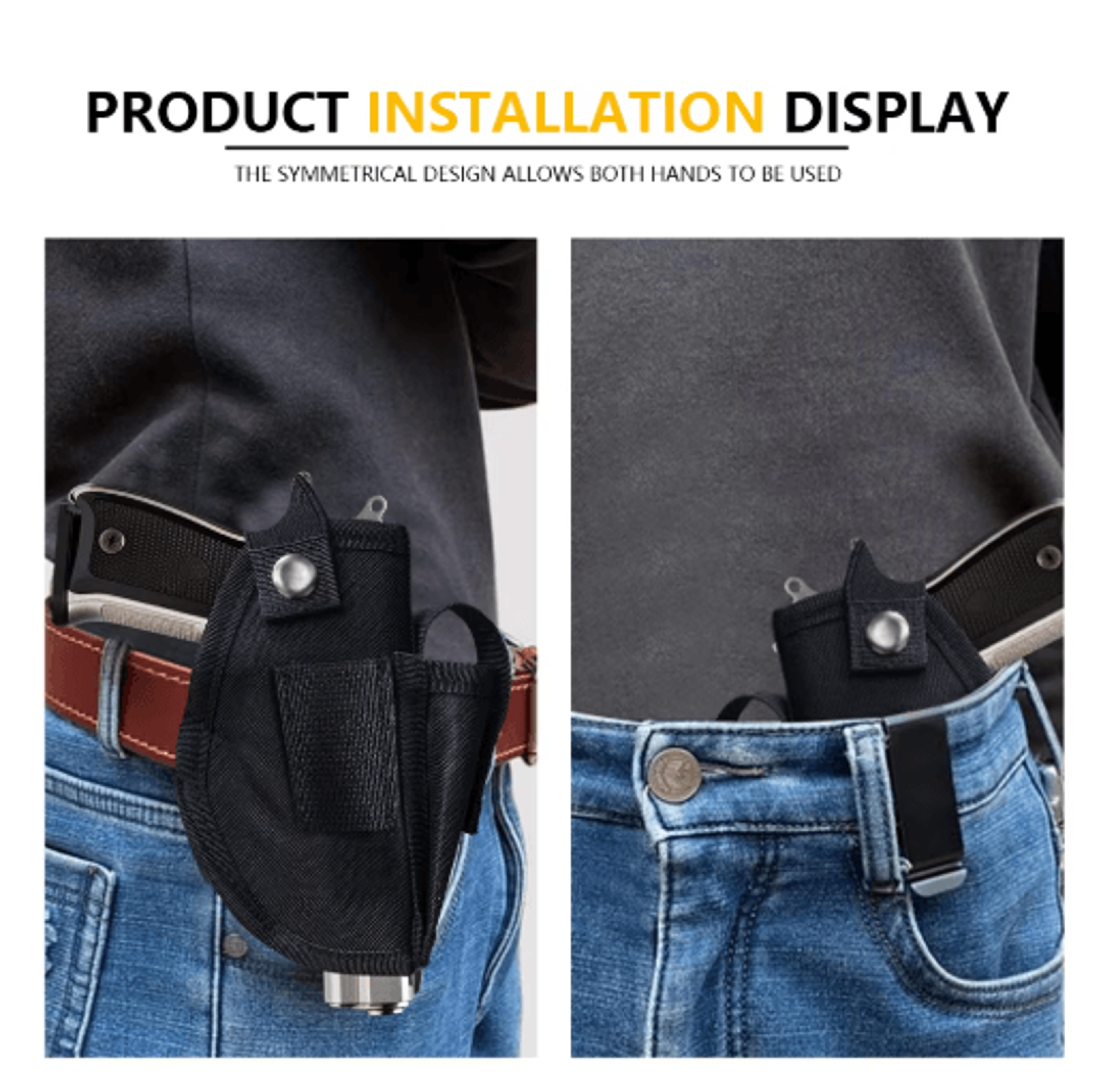 Interchangeable MOLLECompatible Belt Holster With Magazine Pouch 4