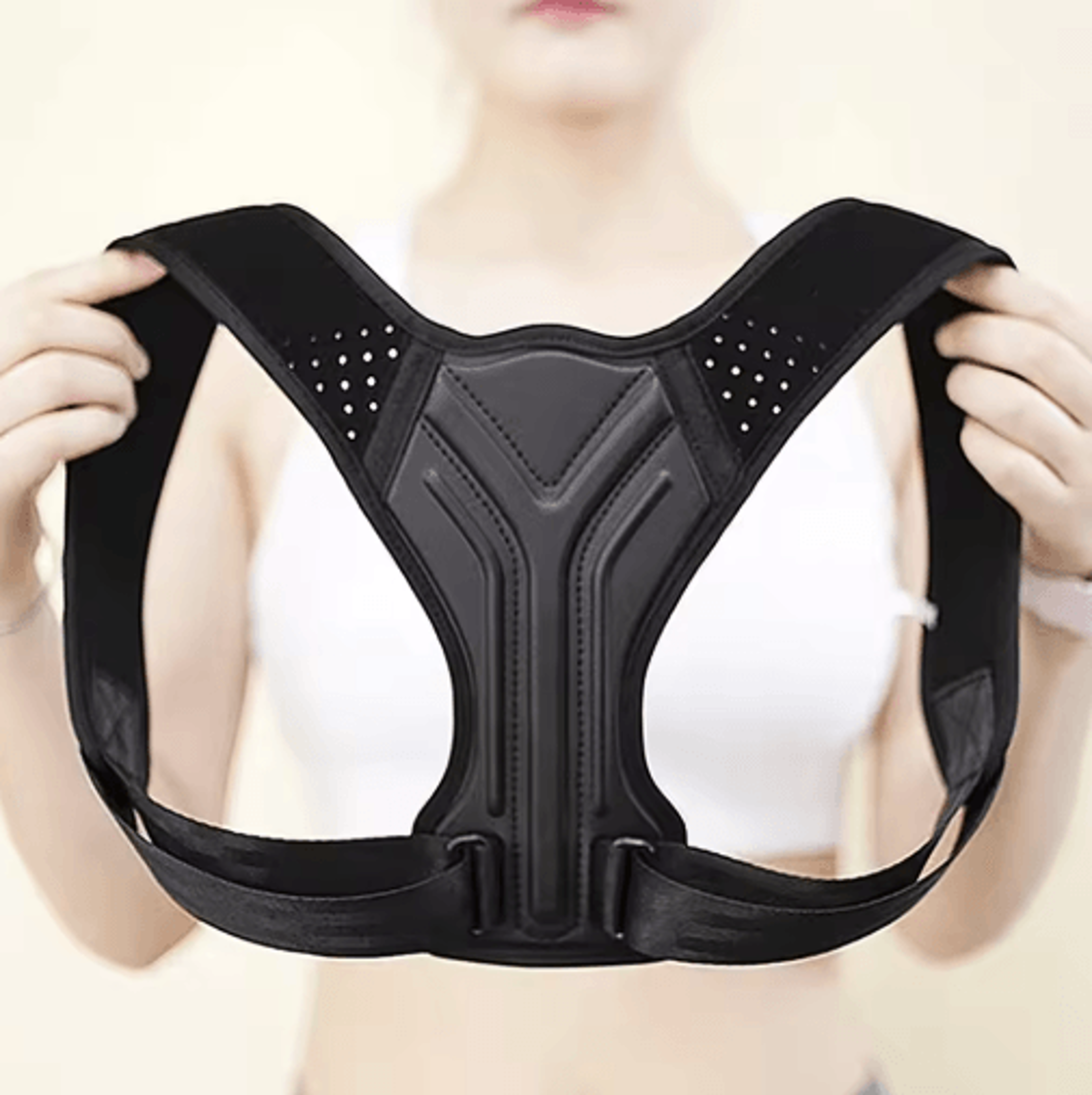 Adjustable Back Posture Support Brace  Ergonomic Clavicle  Upper Back Training Belt 0