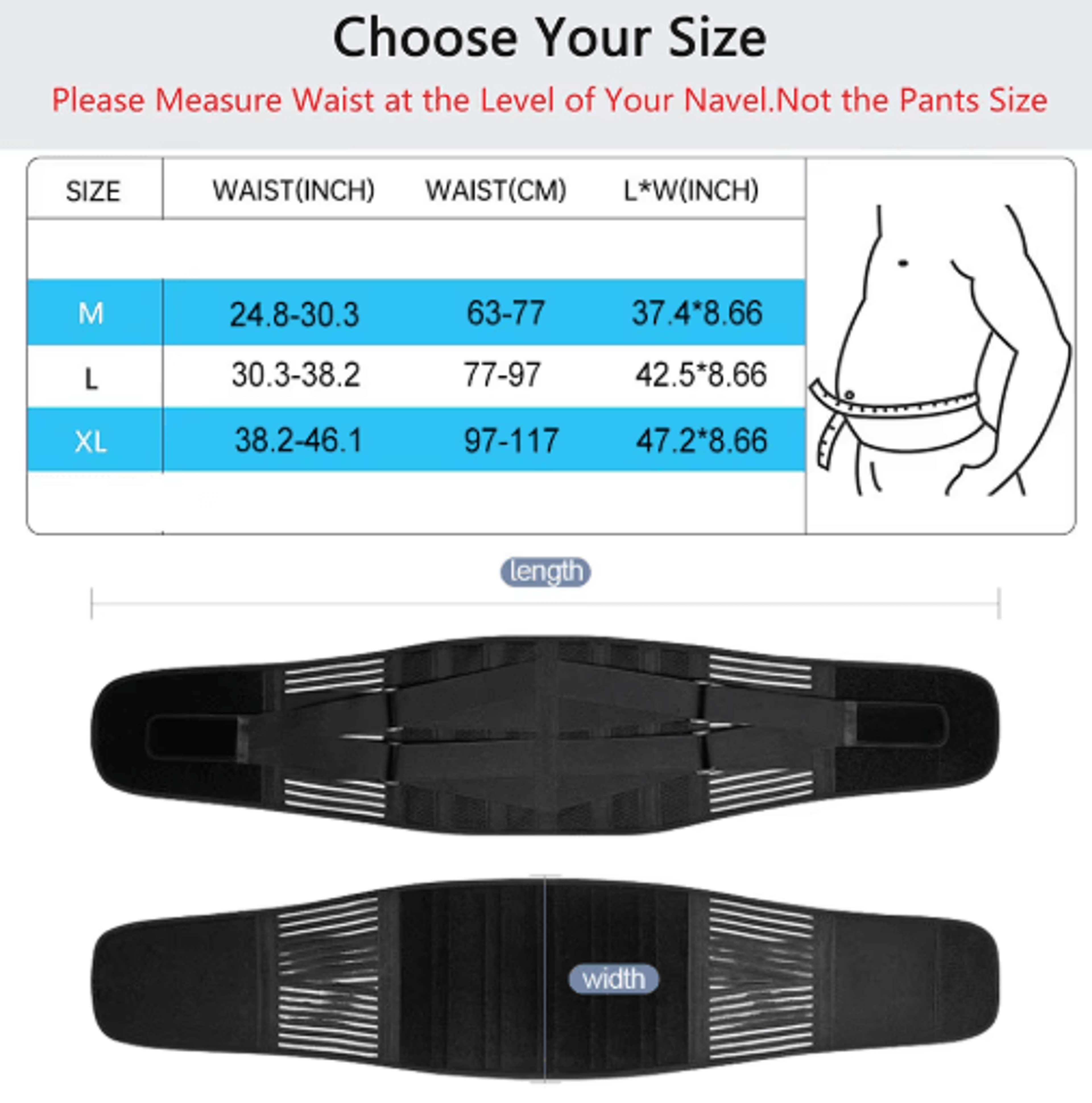 AOLIKES Lower Back Support Belt With 6 Support Stays  Breathable Lumbar Waist Brace For Work Fitnes 5