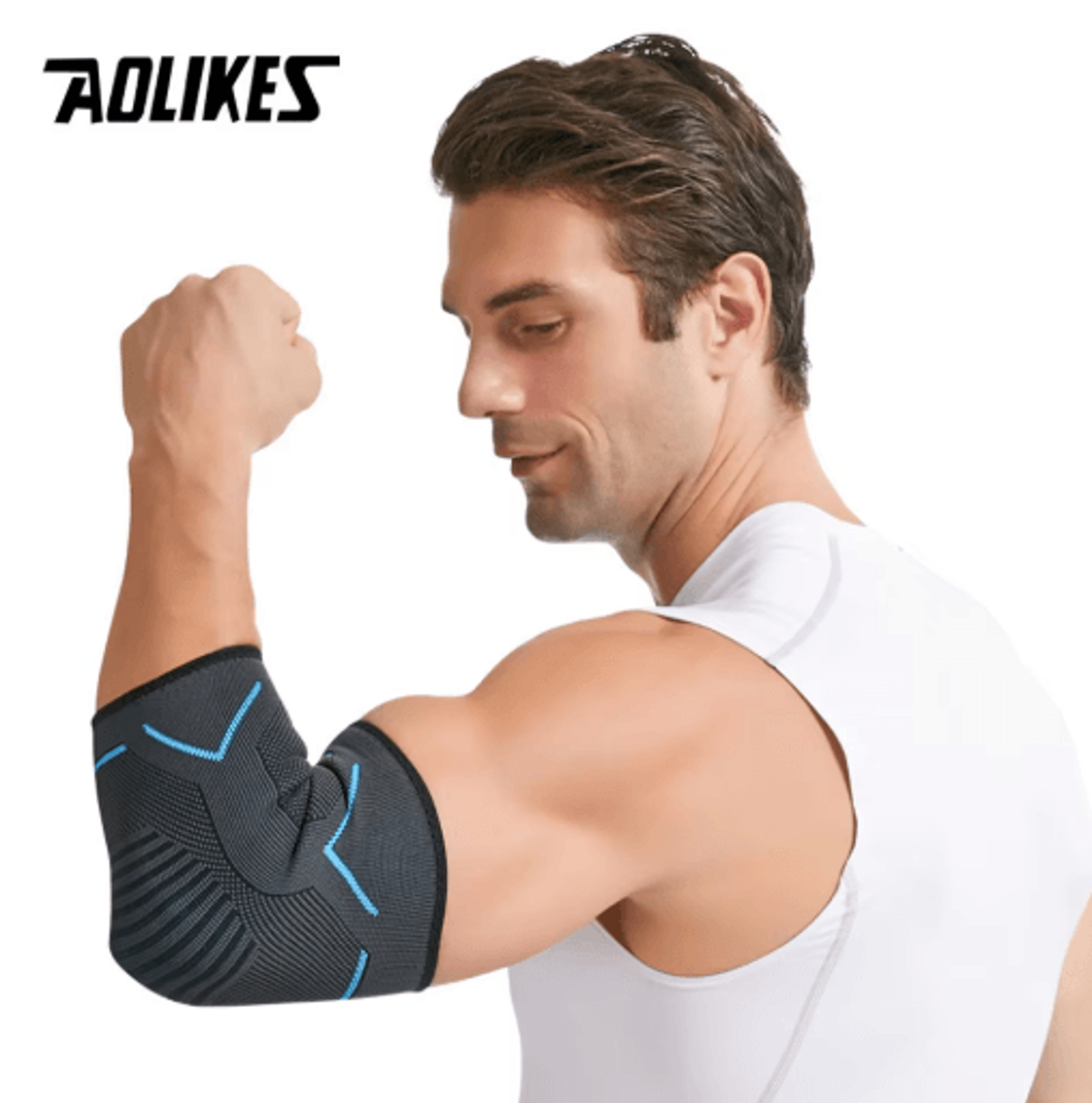 AOLIKES Elbow Compression Sleeve  Breathable Arm Support For Sports Fitness  Everyday Activities 12