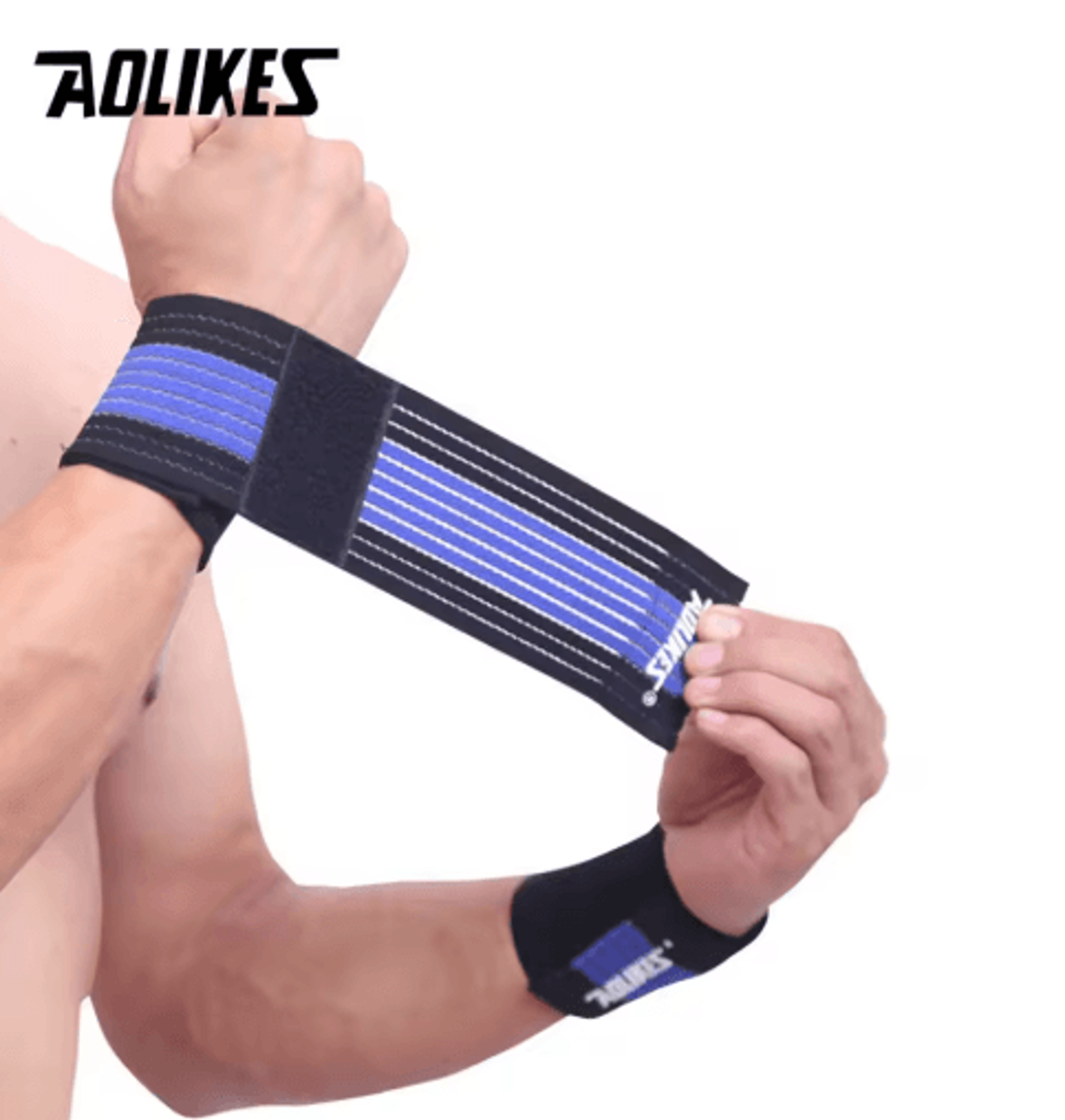 AOLIKES Cotton Elastic Wrist Brace Wrap For Gym Sports  Carpal Tunnel Support 3