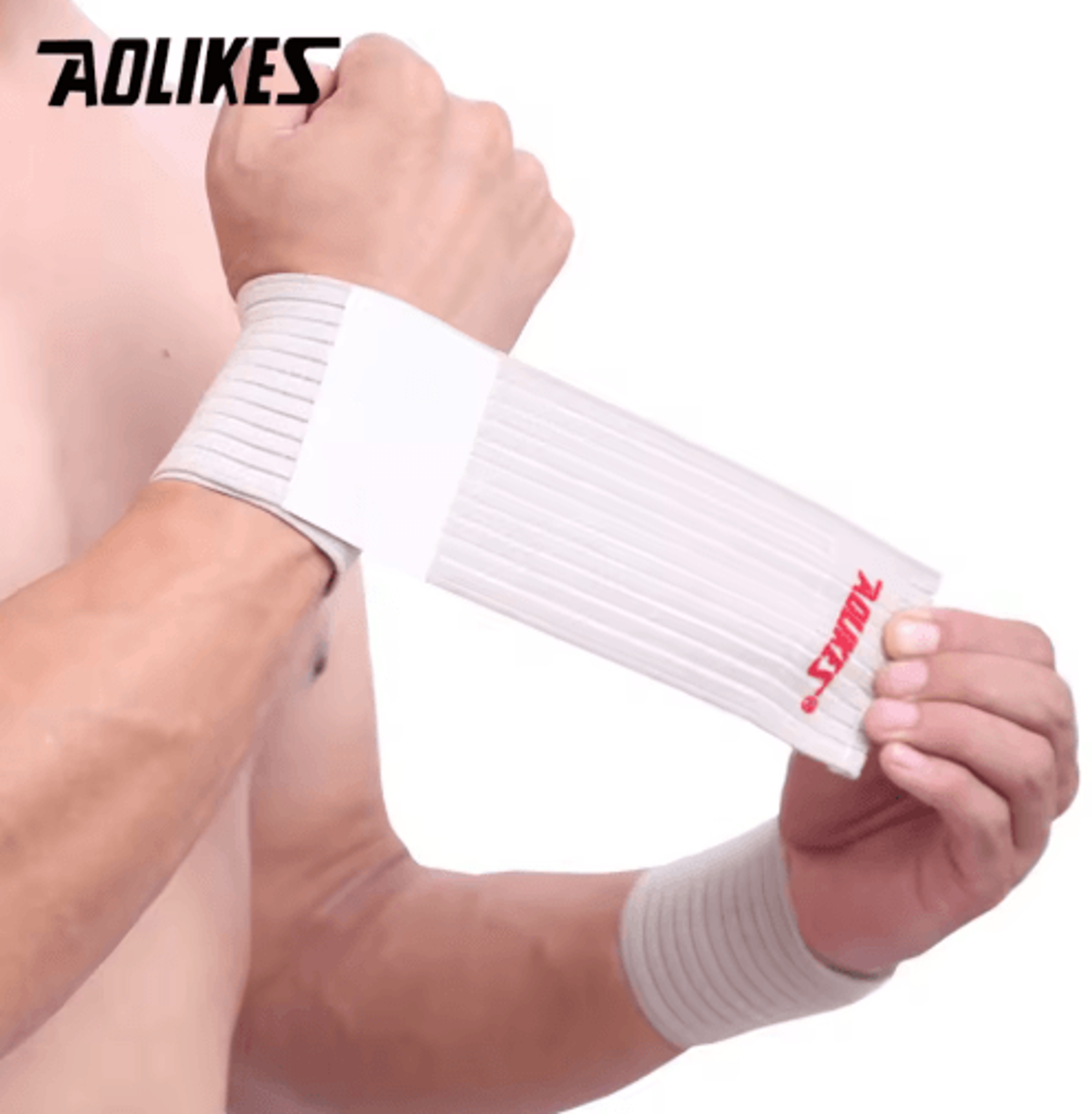 AOLIKES Cotton Elastic Wrist Brace Wrap For Gym Sports  Carpal Tunnel Support 5