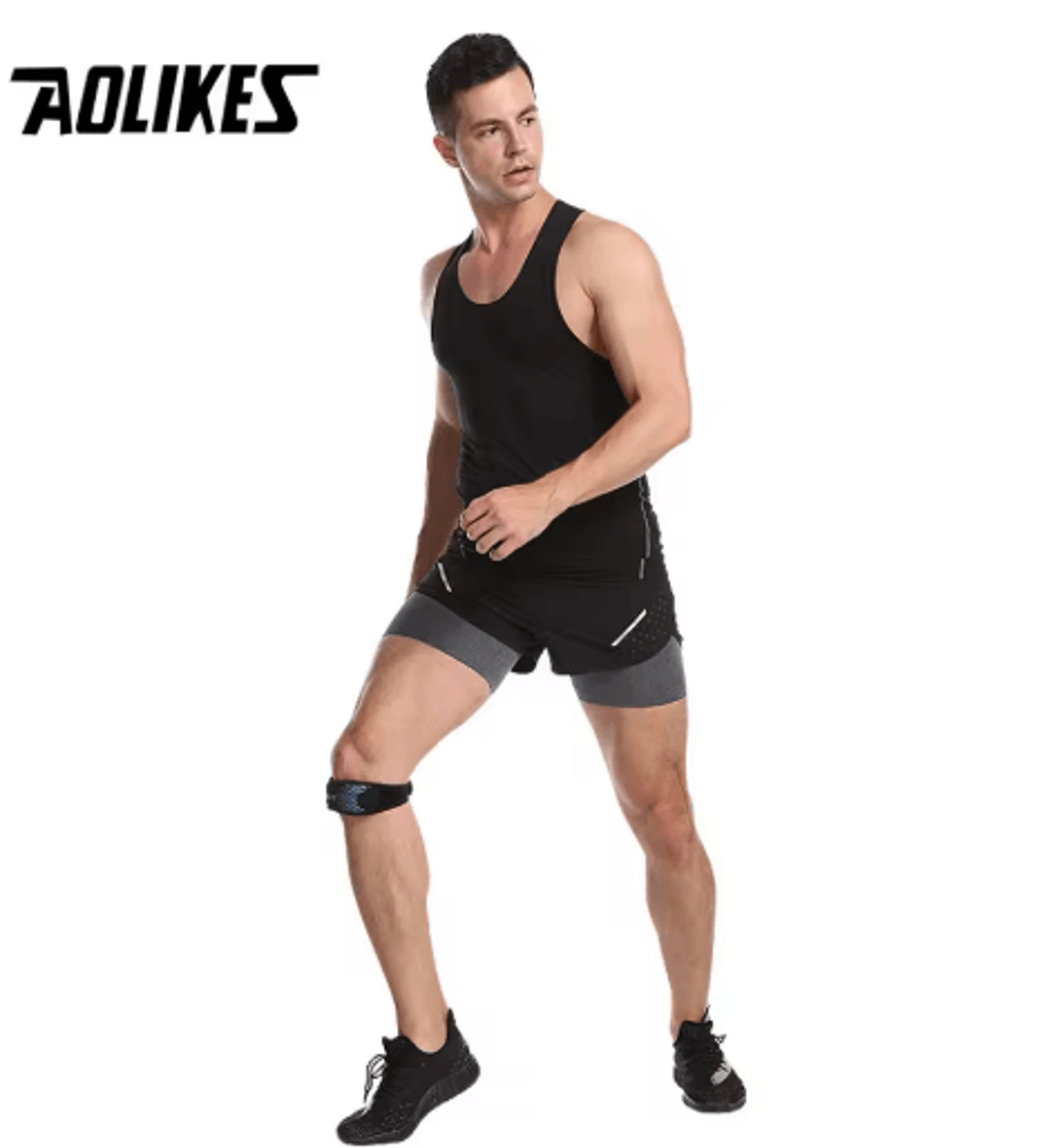 AOLIKES Adjustable Knee Brace  Patella Stabilizer For Knee Support During Running Hiking  Sports 8