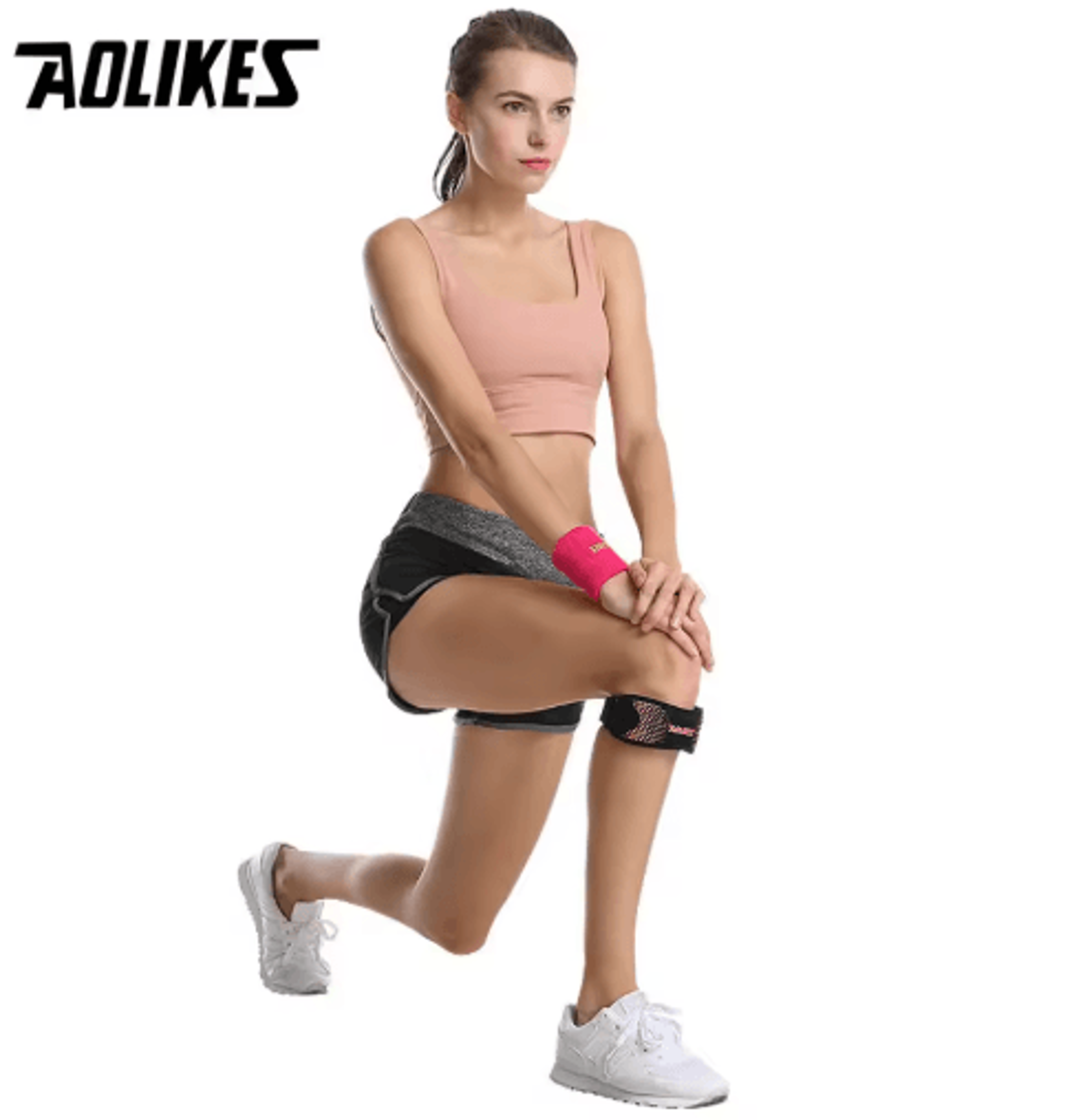 AOLIKES Adjustable Knee Brace  Patella Stabilizer For Knee Support During Running Hiking  Sports 9