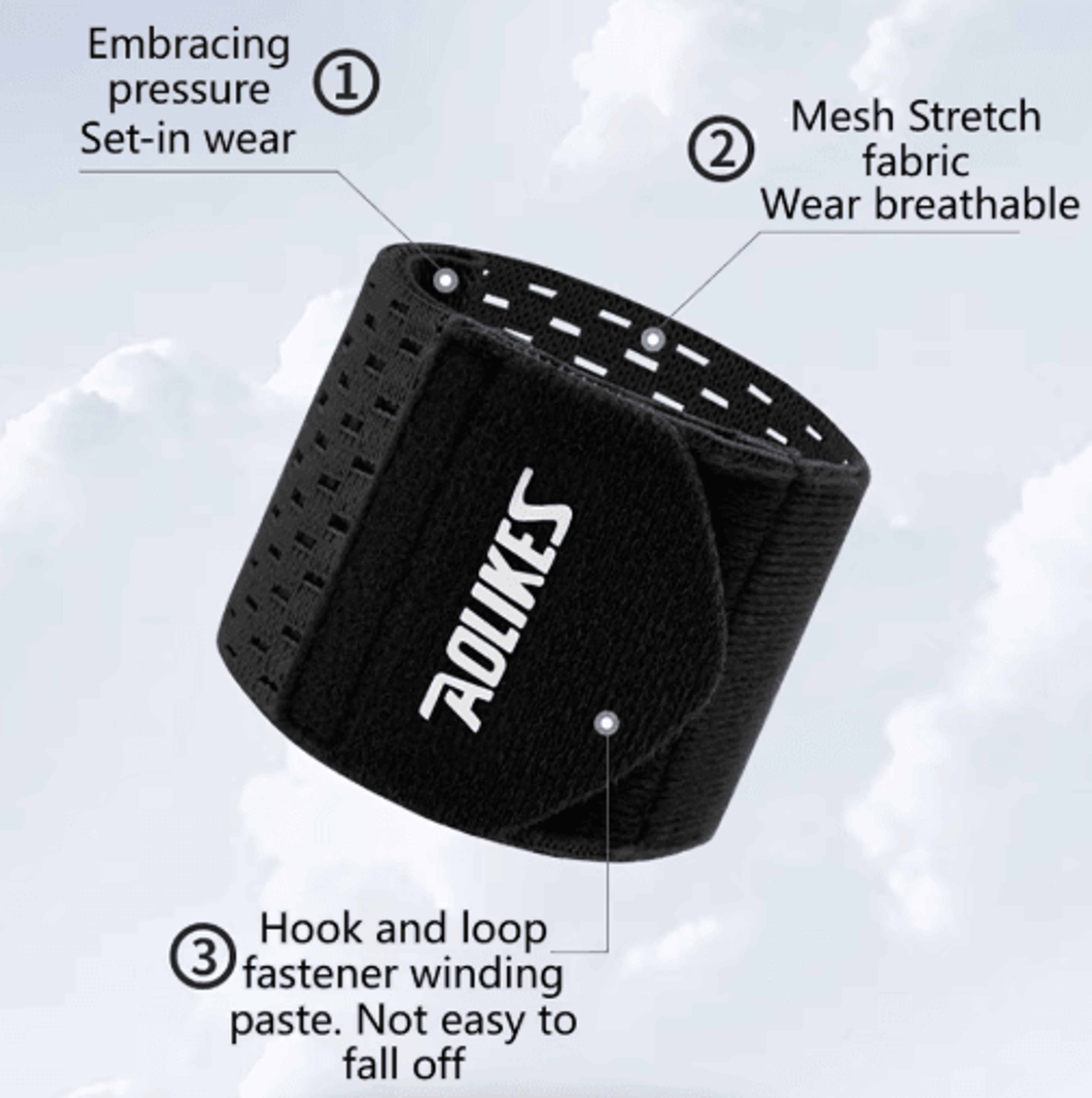 AOLIKES Wrist Support Wrap  Breathable Compression Wrist Brace For Gym Weightlifting  Sports 6