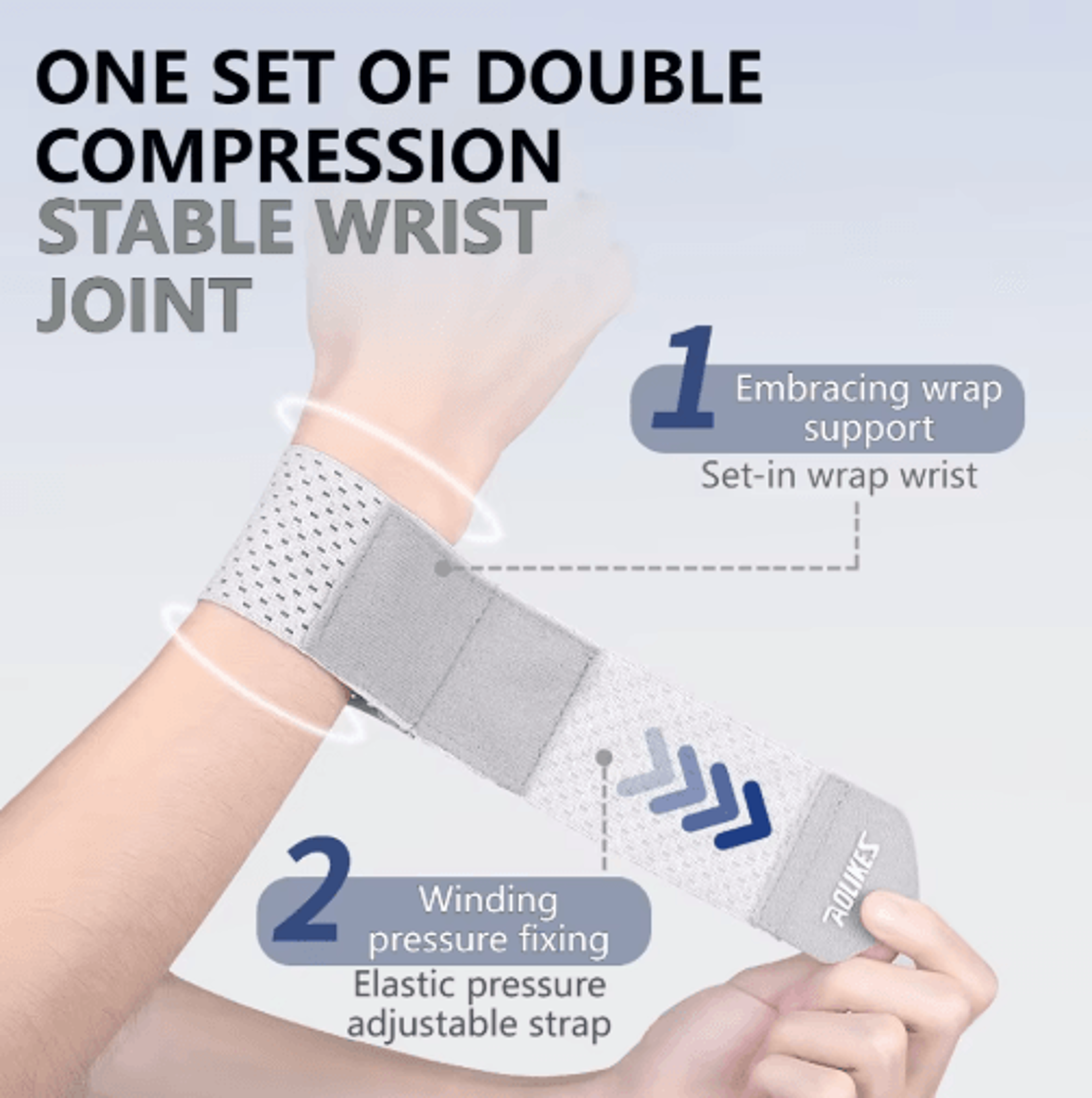 AOLIKES Wrist Support Wrap  Breathable Compression Wrist Brace For Gym Weightlifting  Sports 7