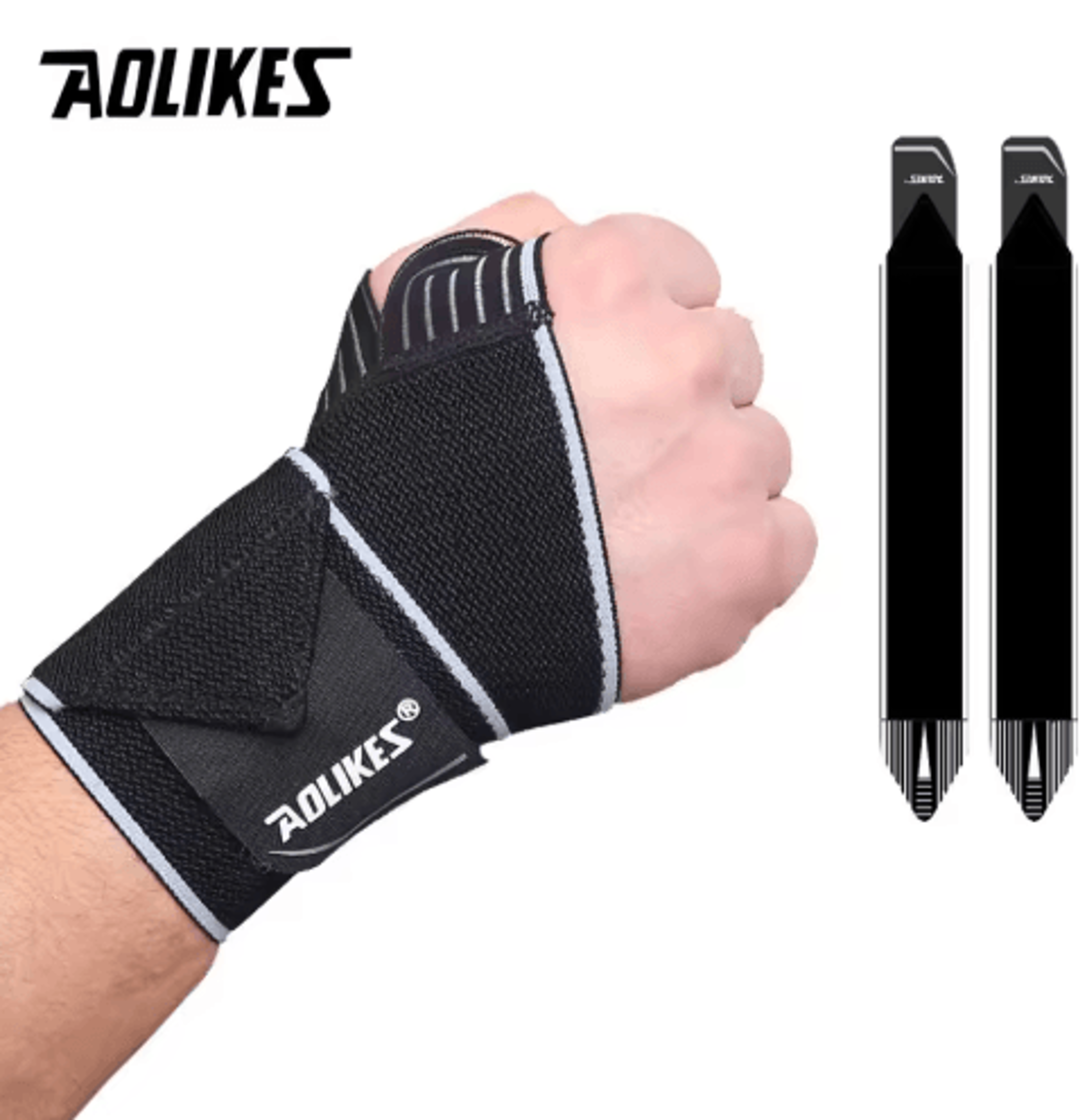 AOLIKES Wrist Support Wraps  Elastic Compression Wrist Straps For Gym CrossFit  Powerlifting 5
