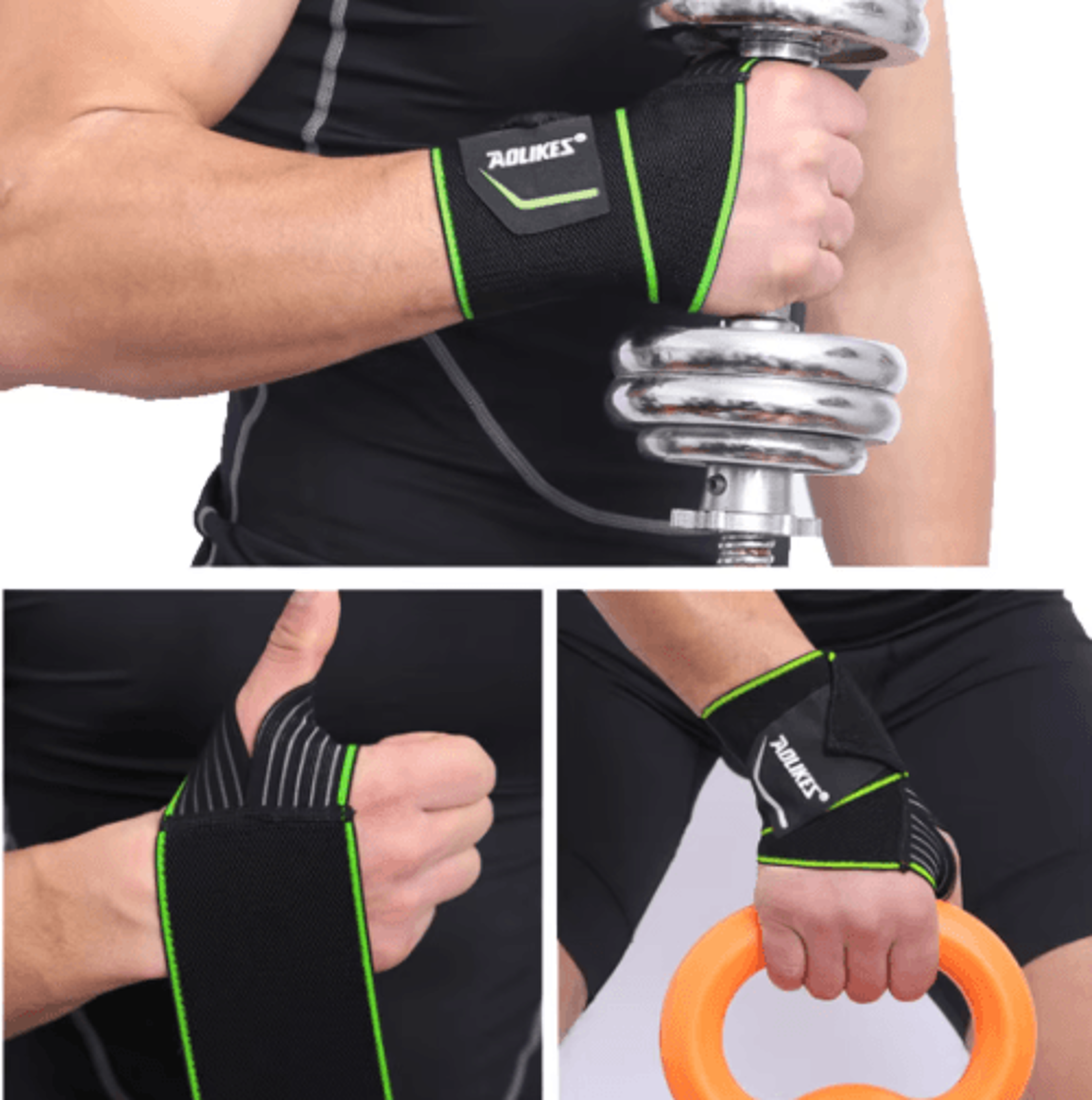 AOLIKES Wrist Support Wraps  Elastic Compression Wrist Straps For Gym CrossFit  Powerlifting 6