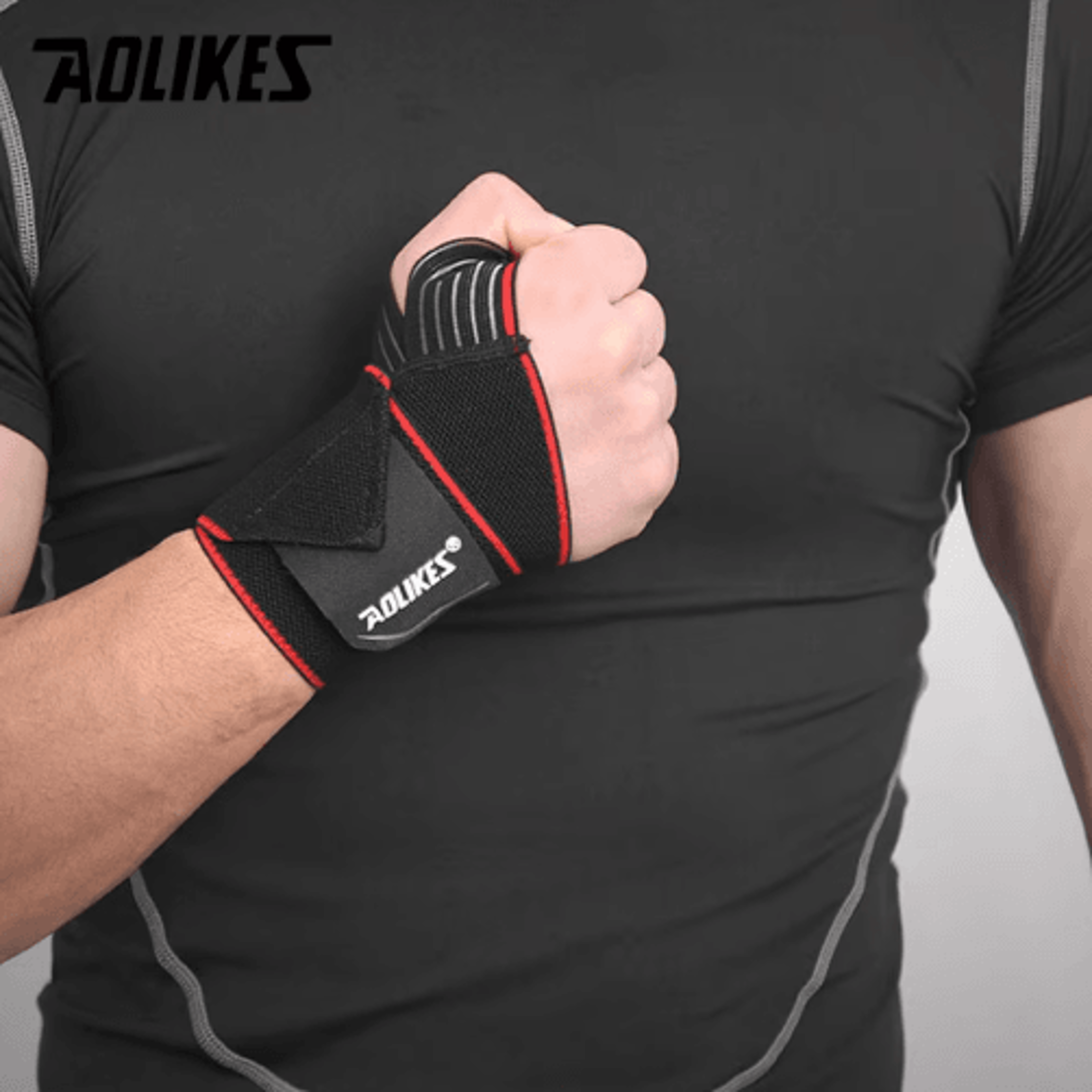 AOLIKES Wrist Support Wraps  Elastic Compression Wrist Straps For Gym CrossFit  Powerlifting 8