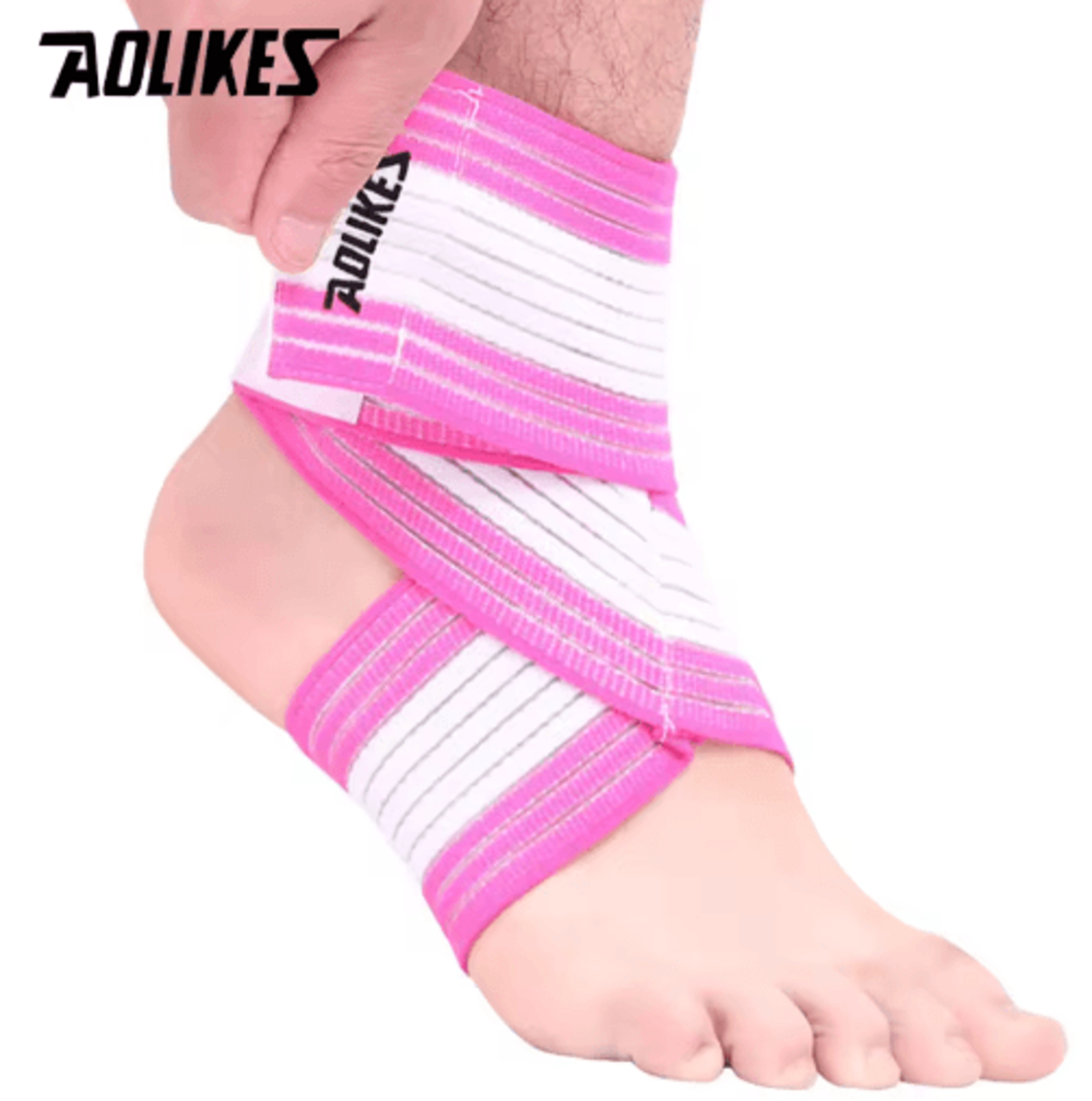 AOLIKES Elastic Ankle Support Wrap  Adjustable Ankle Compression Bandage For Sports Gym  Everyday P 1