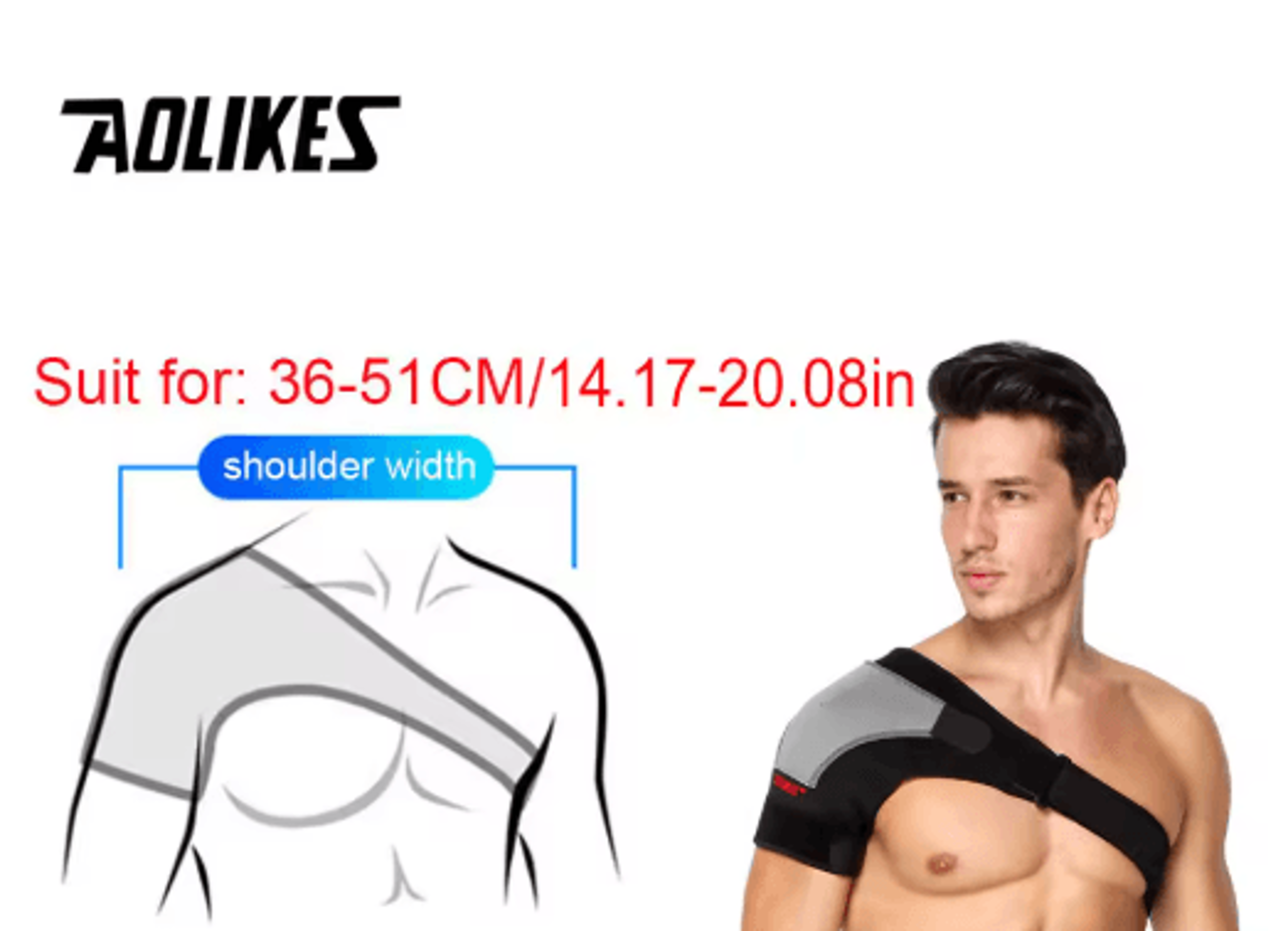 AOLIKES Shoulder Stability Brace  Adjustable Shoulder Support With Pressure Pad For Sports  Everyda 6
