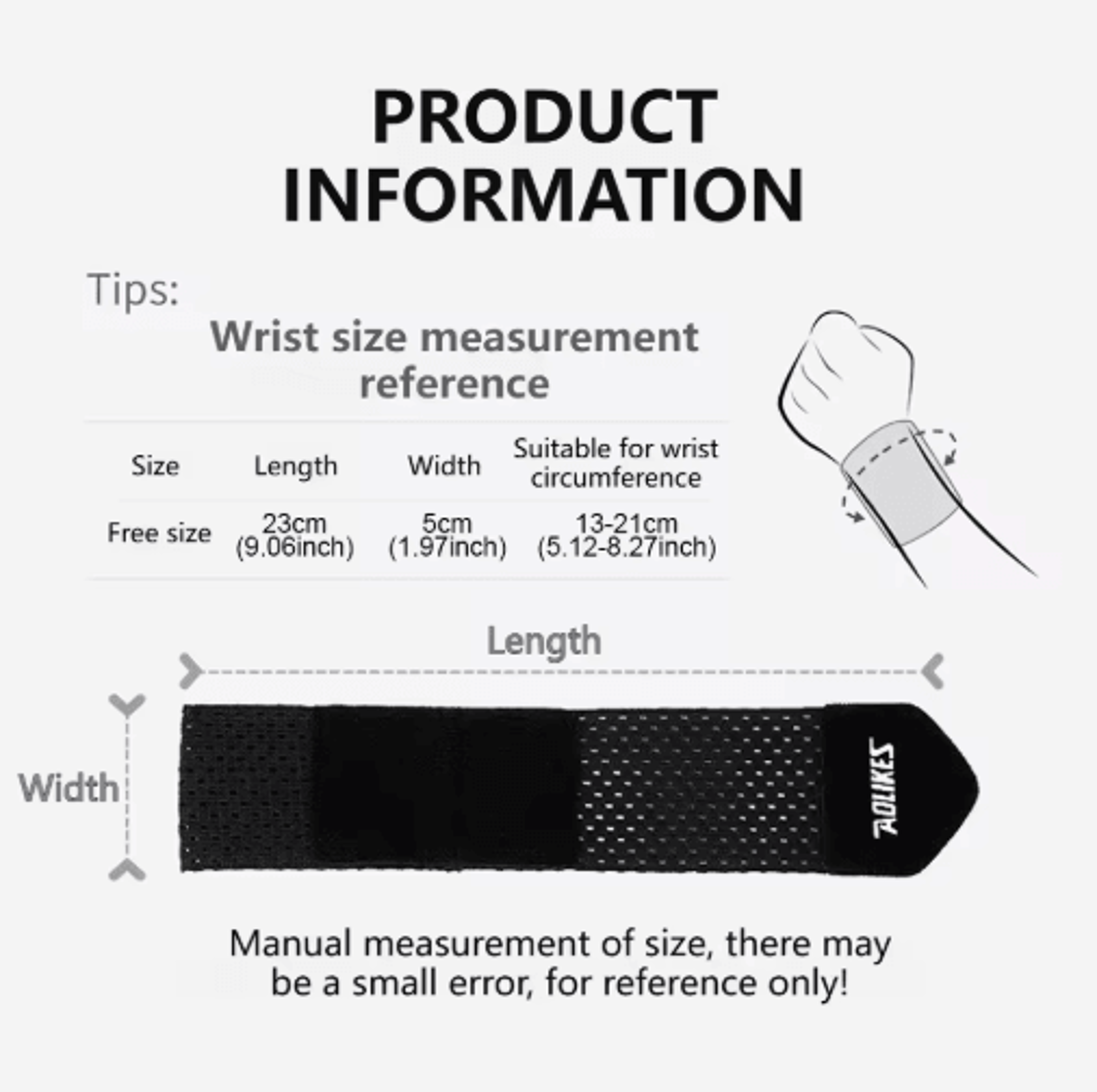 AOLIKES Adjustable Wrist Wrap  Compression Wrist Support For Weightlifting Basketball  Sports 5