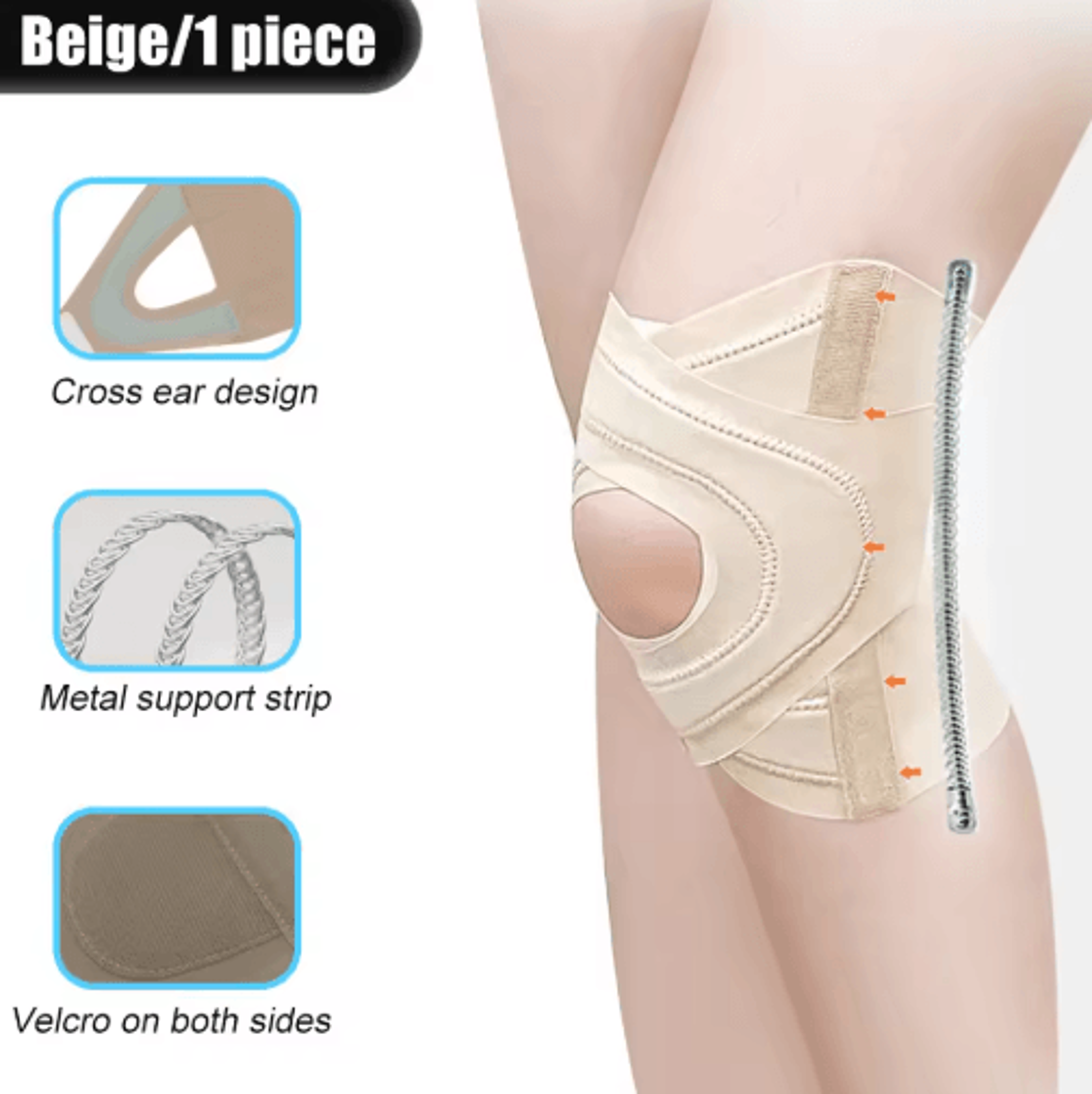 Professional Knee Brace With Dual Side Stabilizers  Adjustable Compression Knee Support For Men  Wo 1