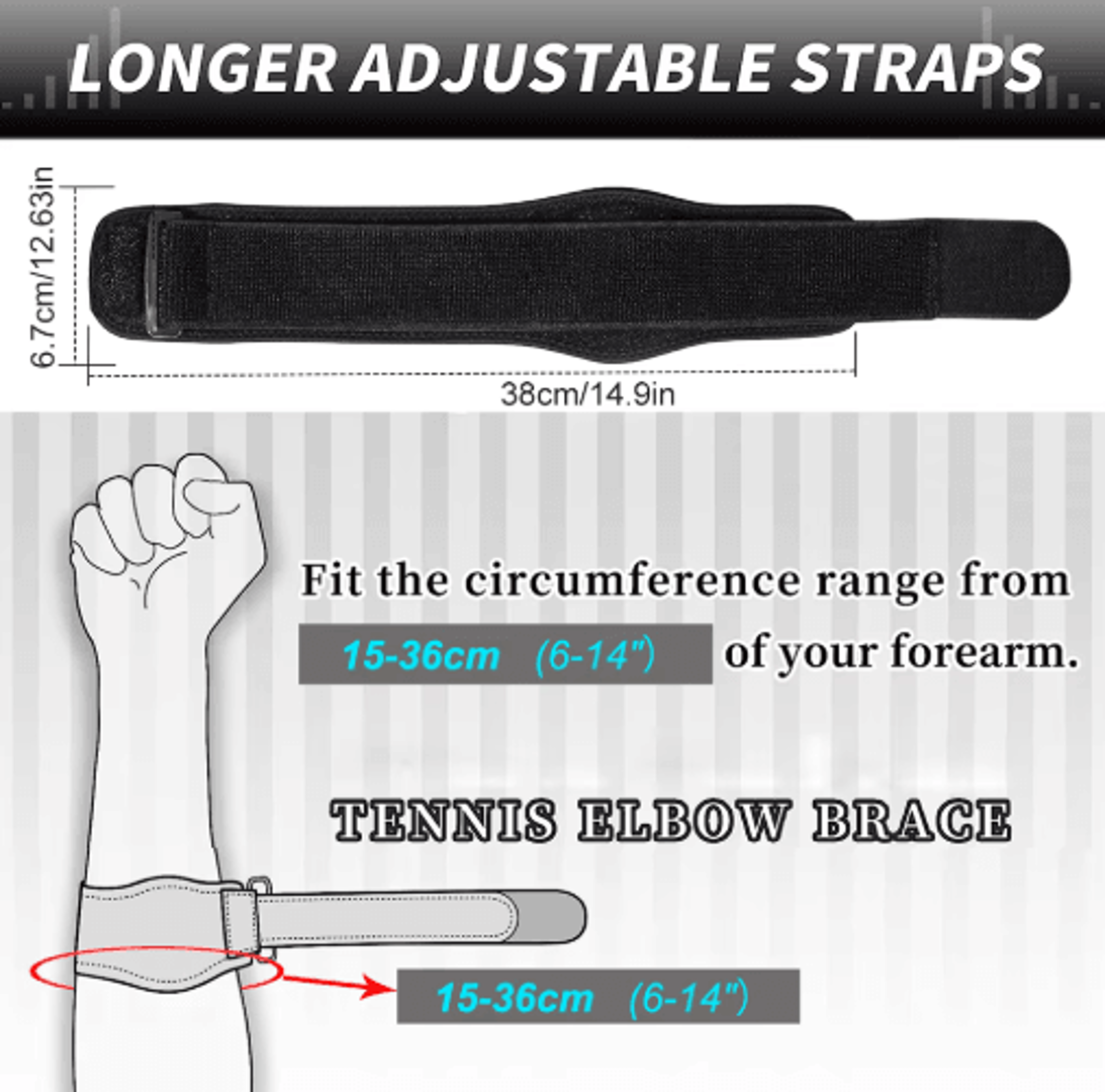 Adjustable Tennis Elbow Brace  Counterforce Elbow Strap For Sports Golf  Everyday Support 3