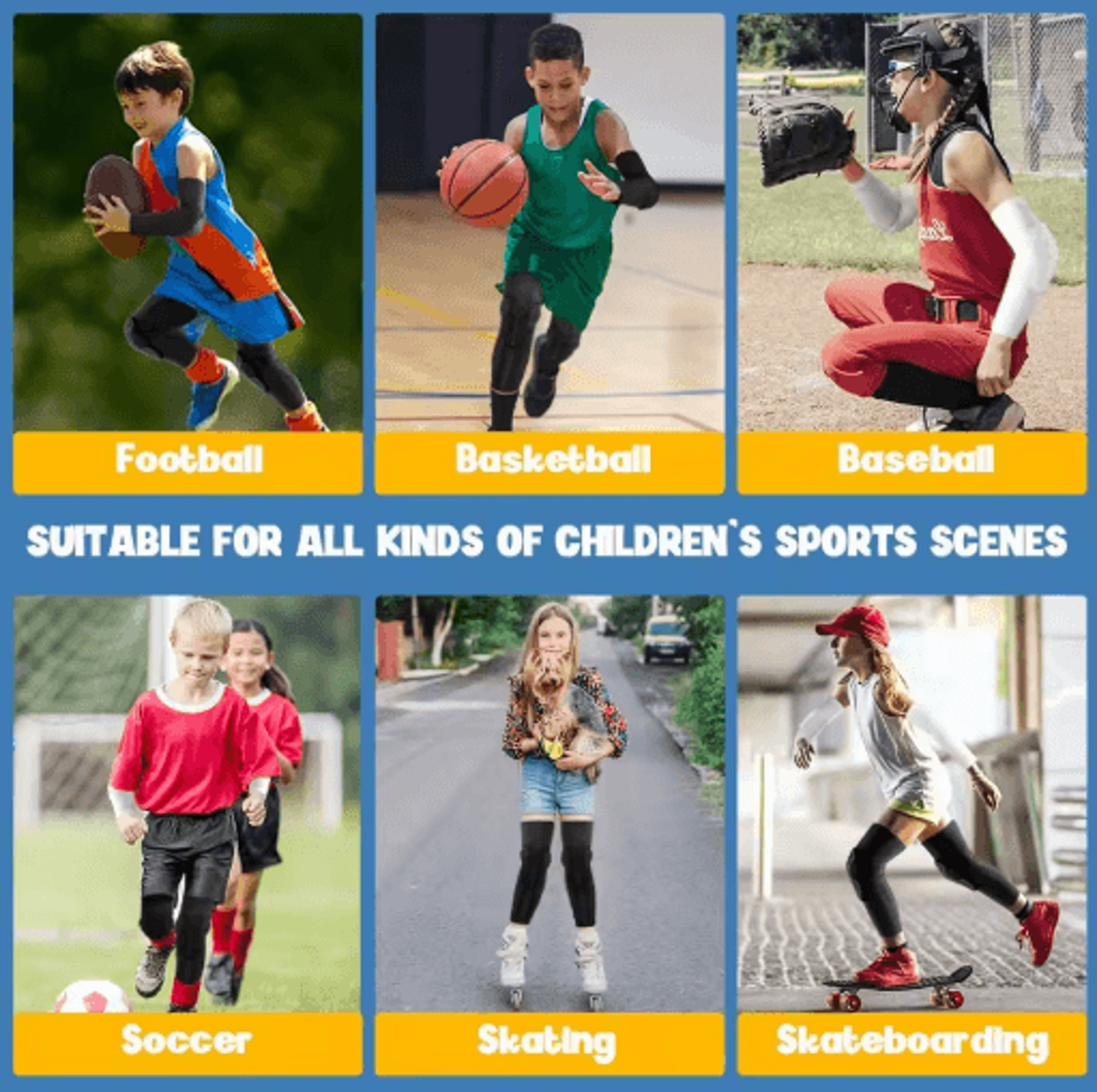 2PCS Kids Honeycomb Compression Knee  Elbow Pads  Youth Protective Sports Gear For Ages 515 3