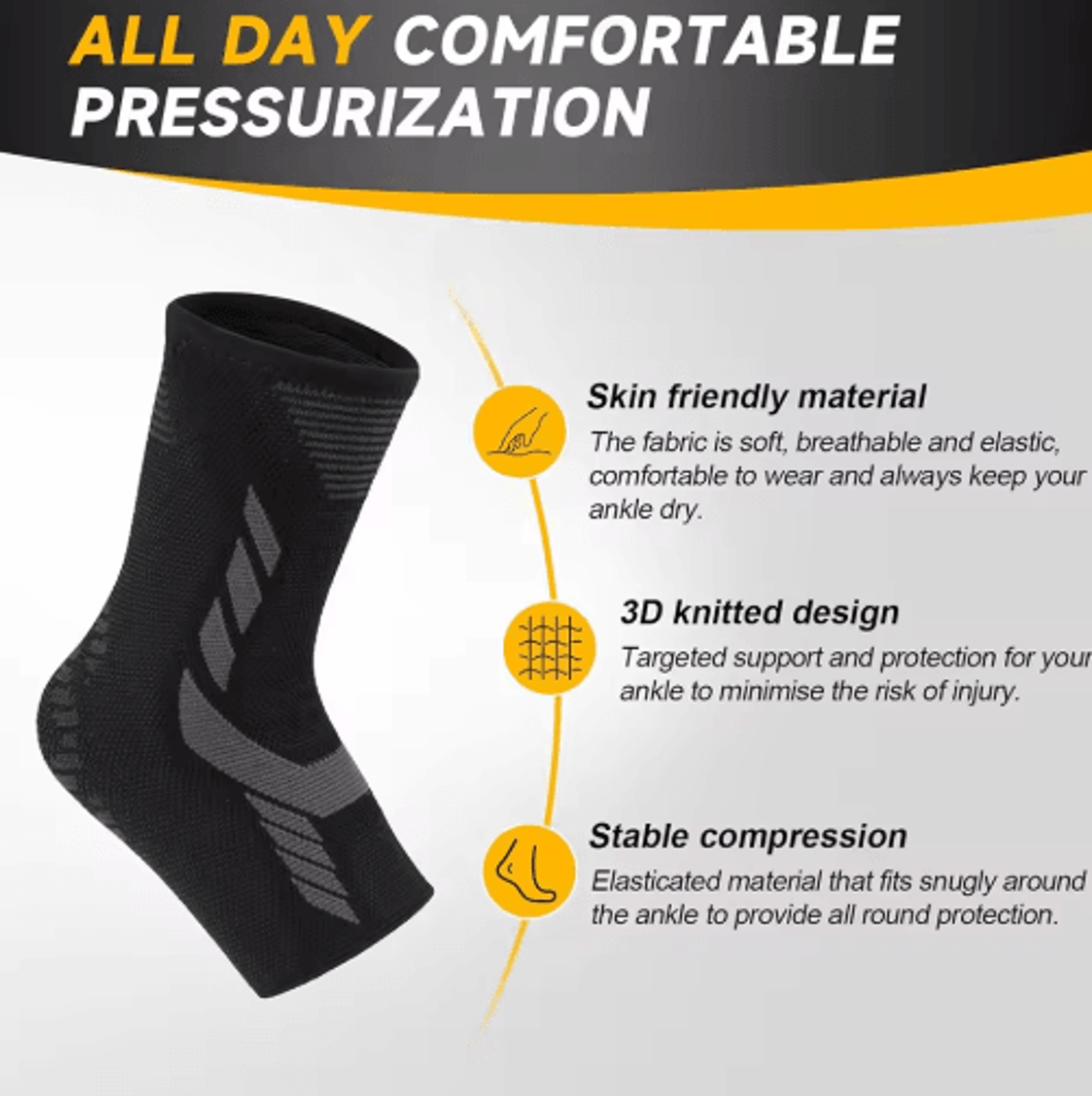 Adjustable Ankle Brace With Compression Strap  Achilles Support Wrap For Men  Women 6