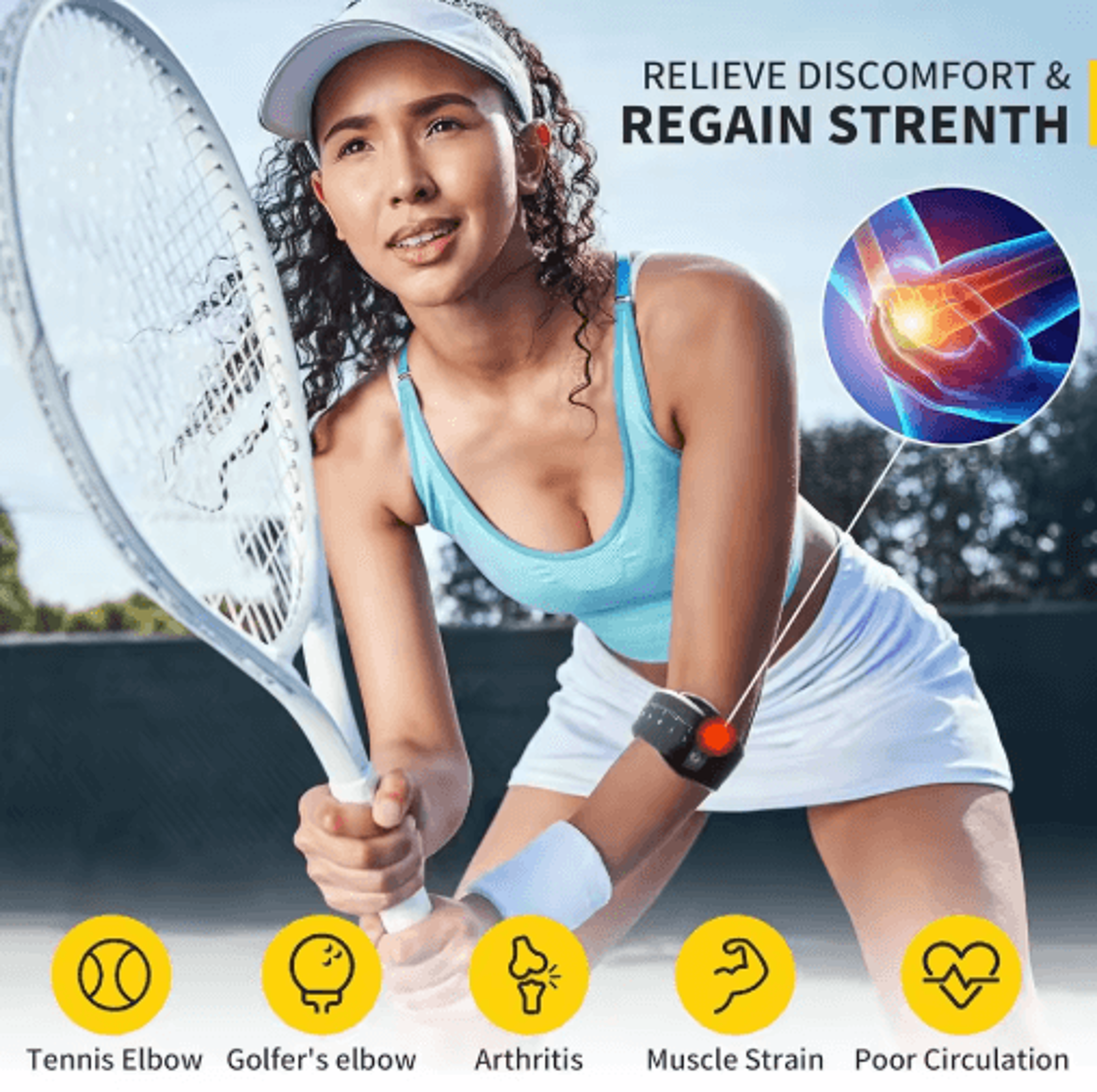 Adjustable Tennis Elbow Brace With Removable Pressure Pad  Forearm Compression Support Strap For Me 4