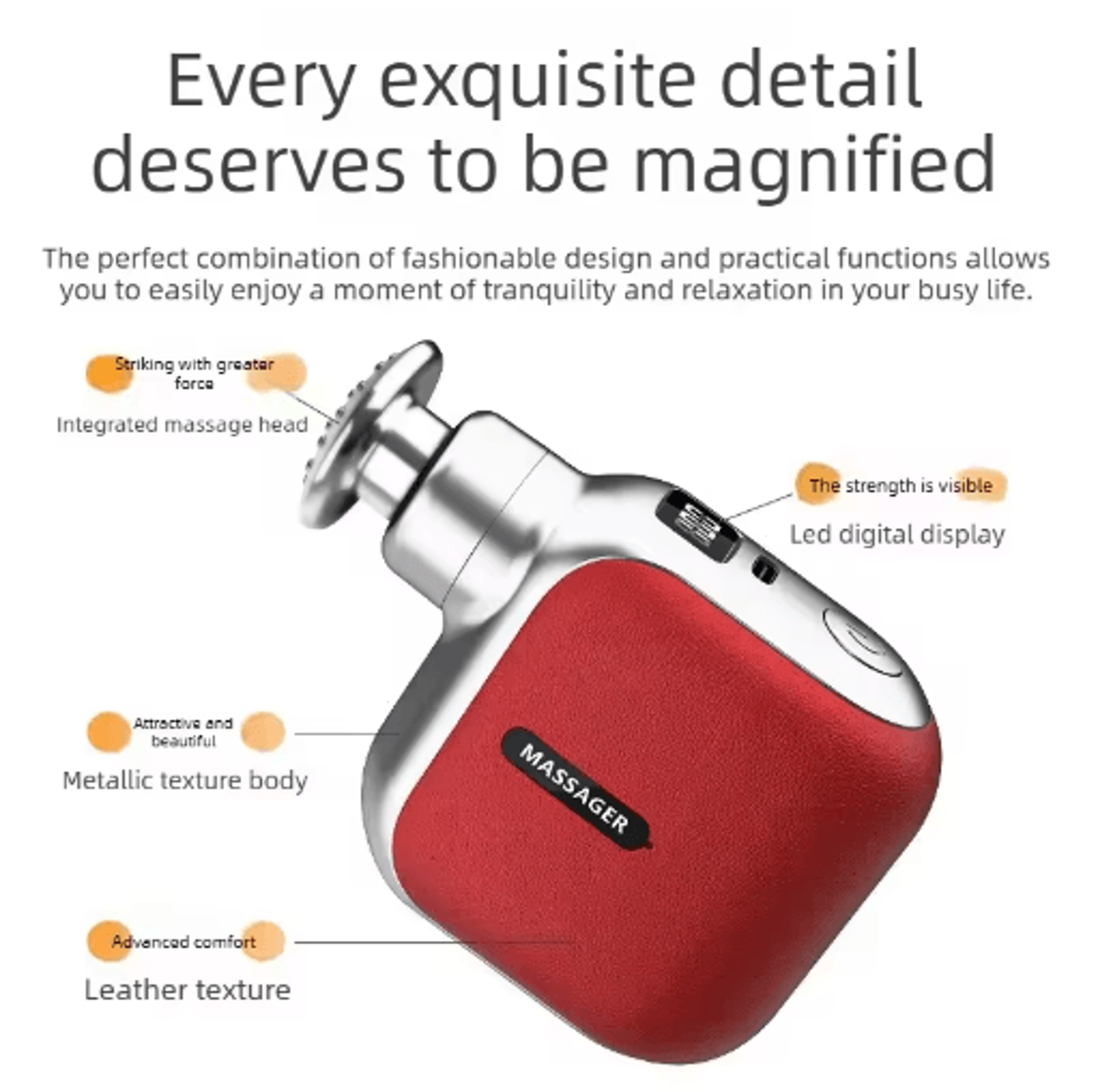 Mini Pocket Massage Gun With 4 Silicone Heads  Portable Quiet Muscle Massager For Home  Office 5