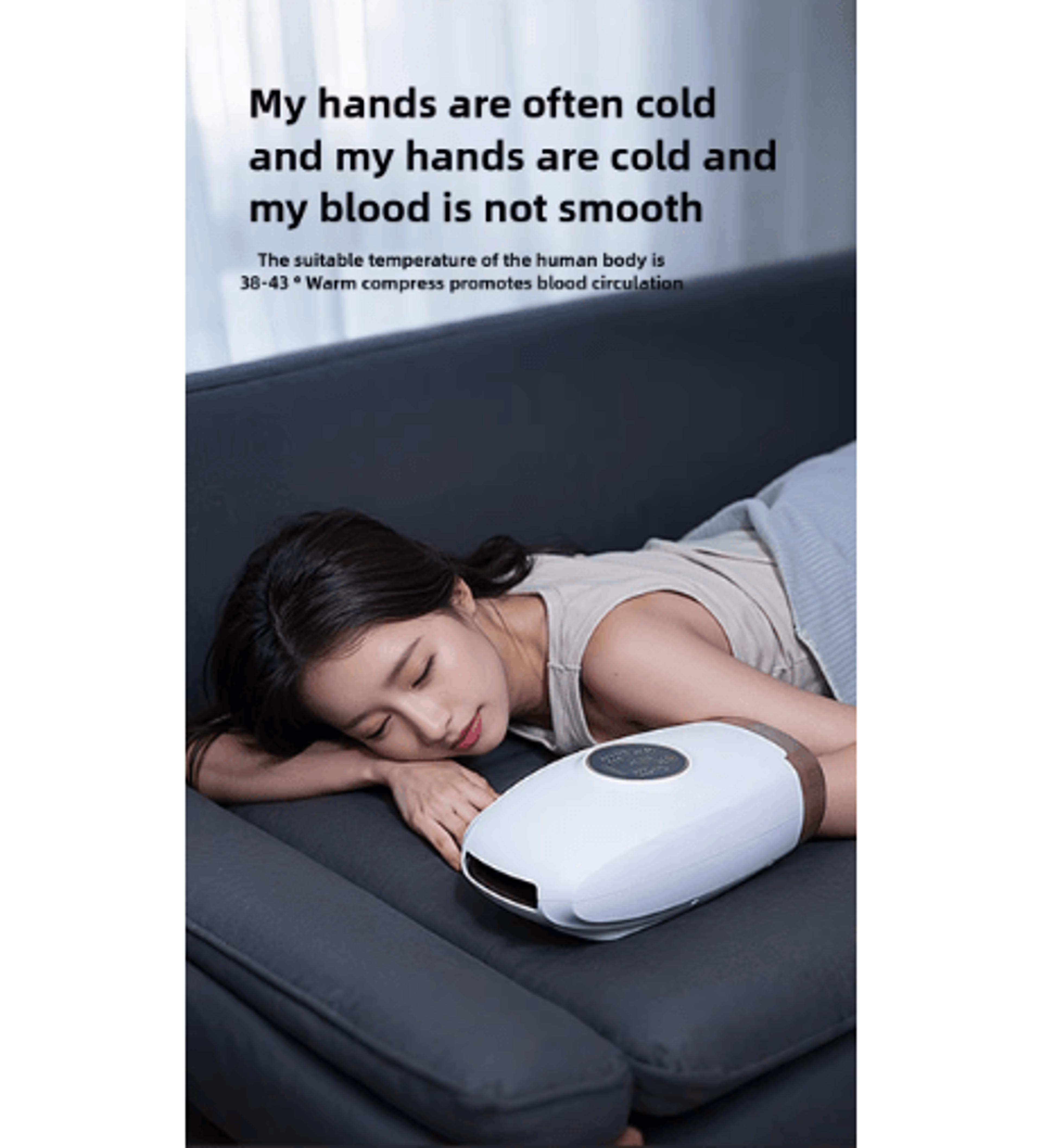 Portable Electric Hand Massager With Heat  Air Compression For Wrist Finger  Palm Pain Relief 6