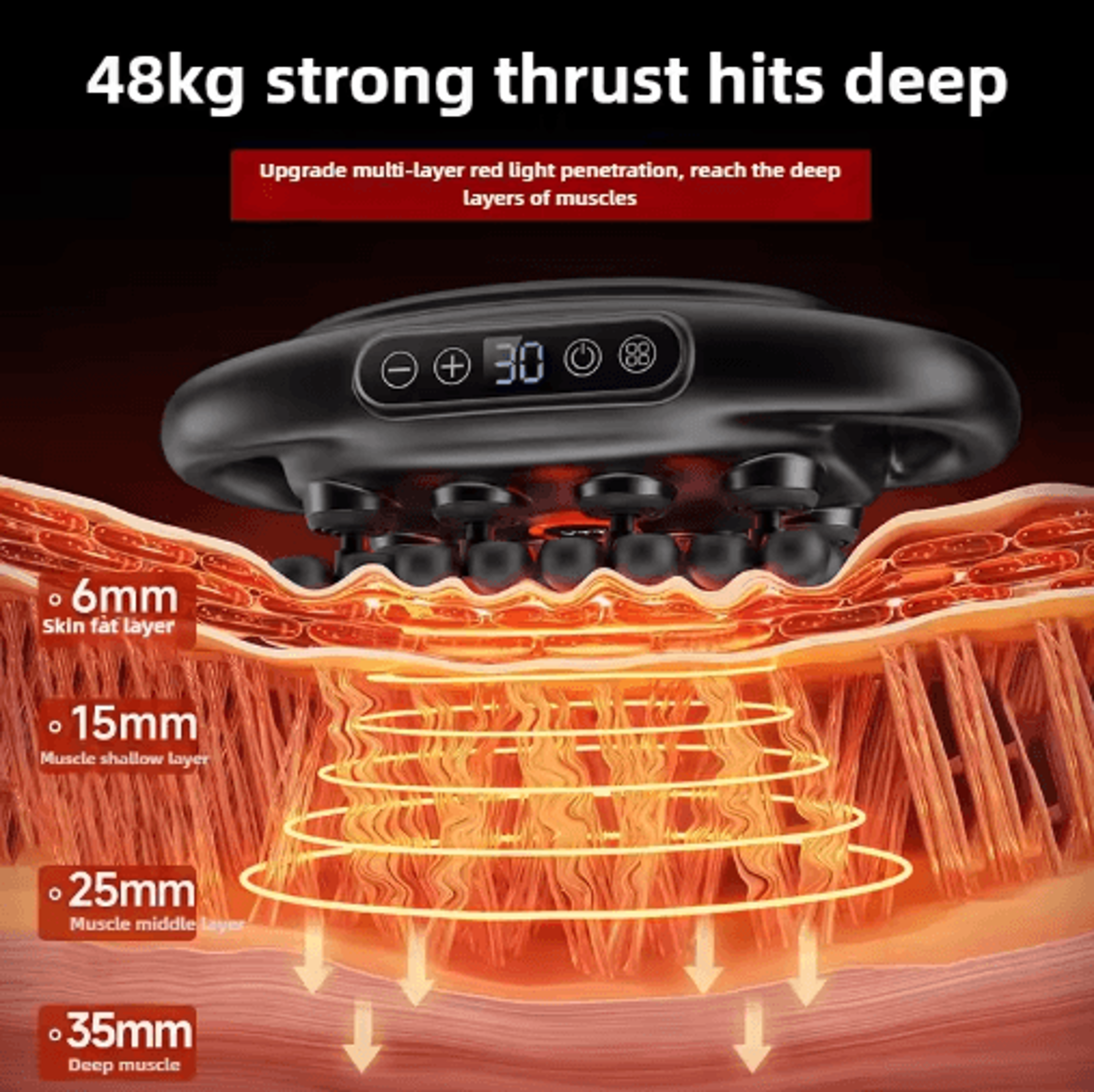 32Head Deep Tissue Massage Gun With Red Light Therapy  Wireless Percussion Massage 4