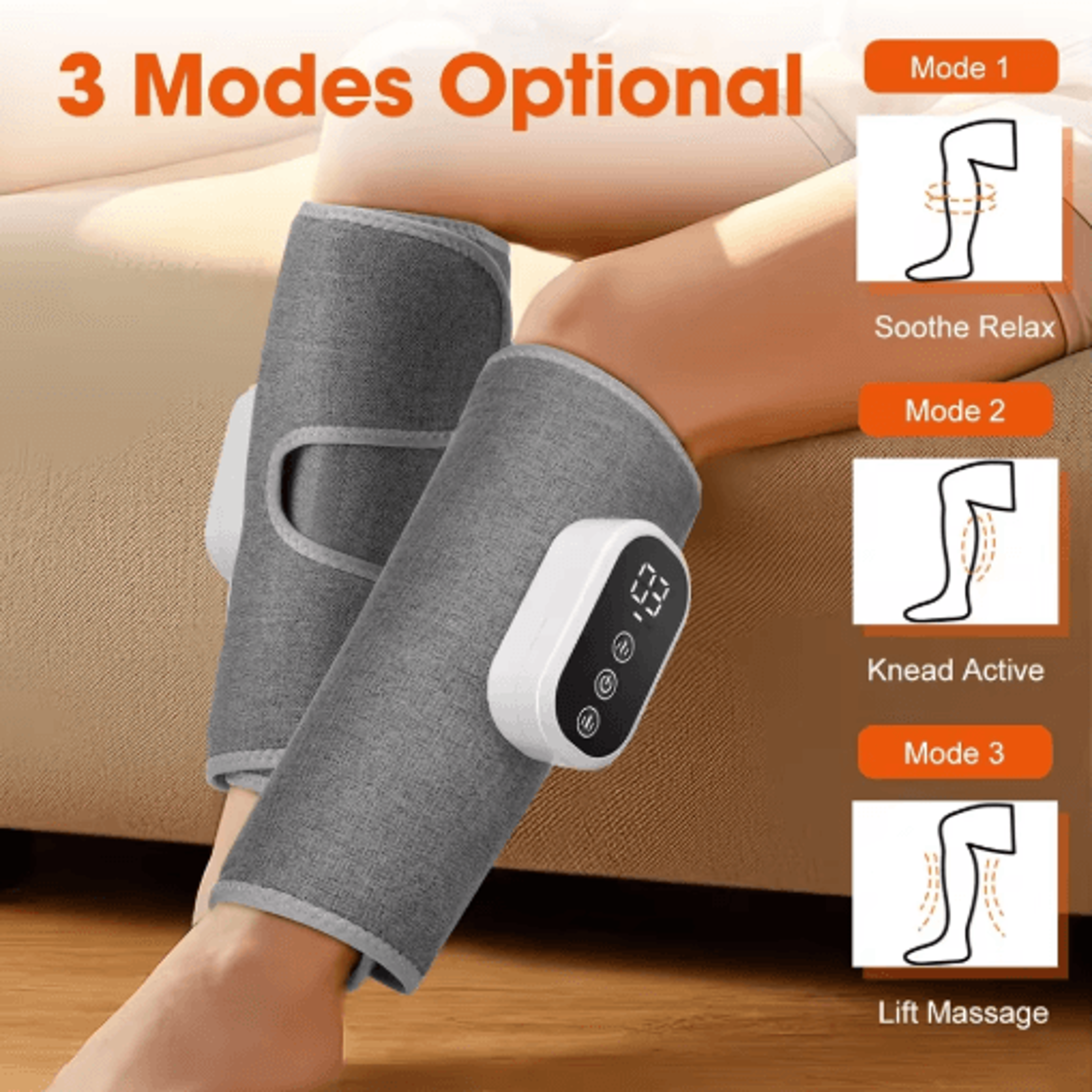 Wireless Leg  Calf Massager With 3Level Air Compression And Hot Compress 0