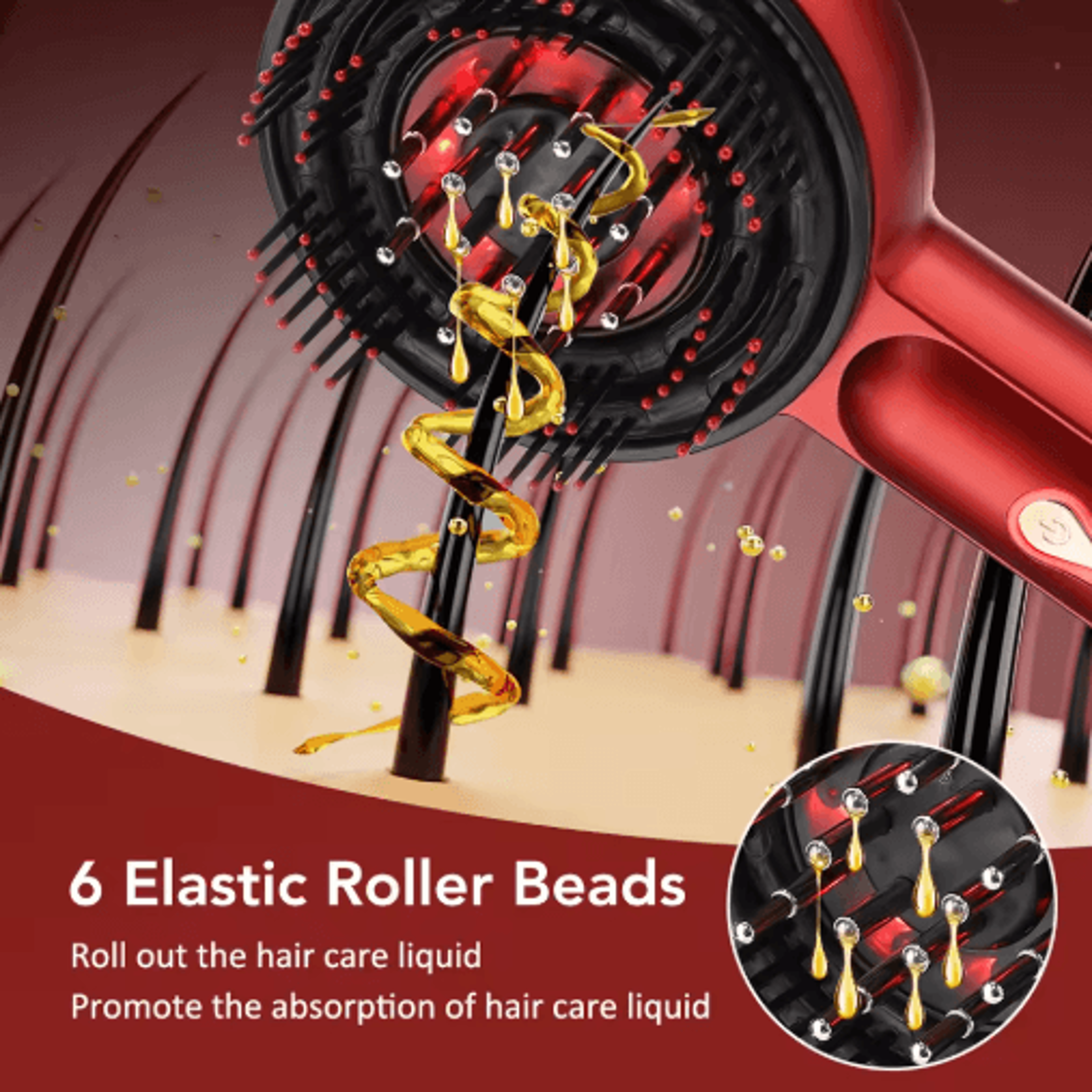 Electric Scalp Massage Comb With 660nm Red Light  Oil Applicator For Hair Care 4