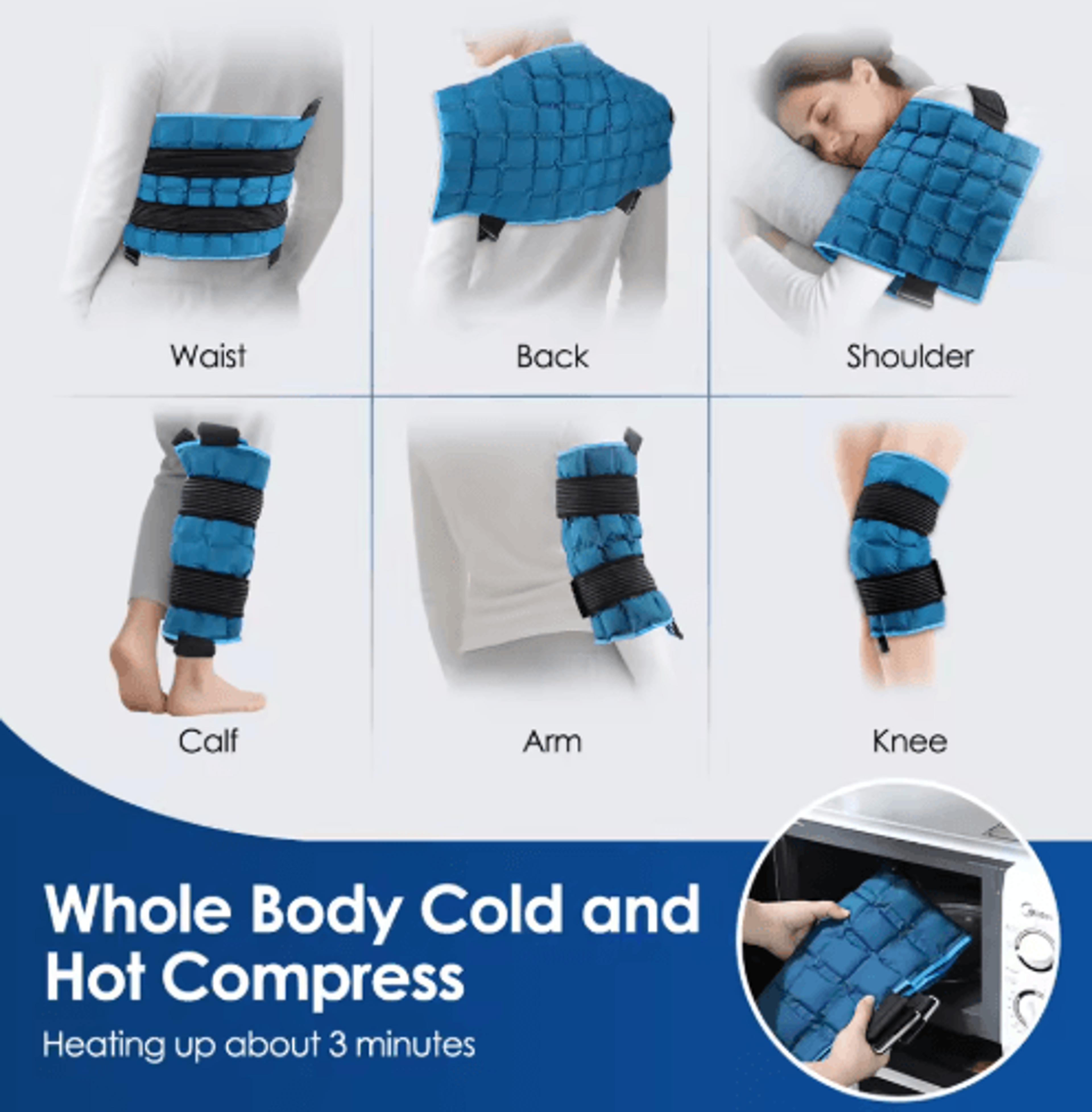 Reusable Hot  Cold Gel Ice Pack For Knee Back  Full Body Pain Relief 4