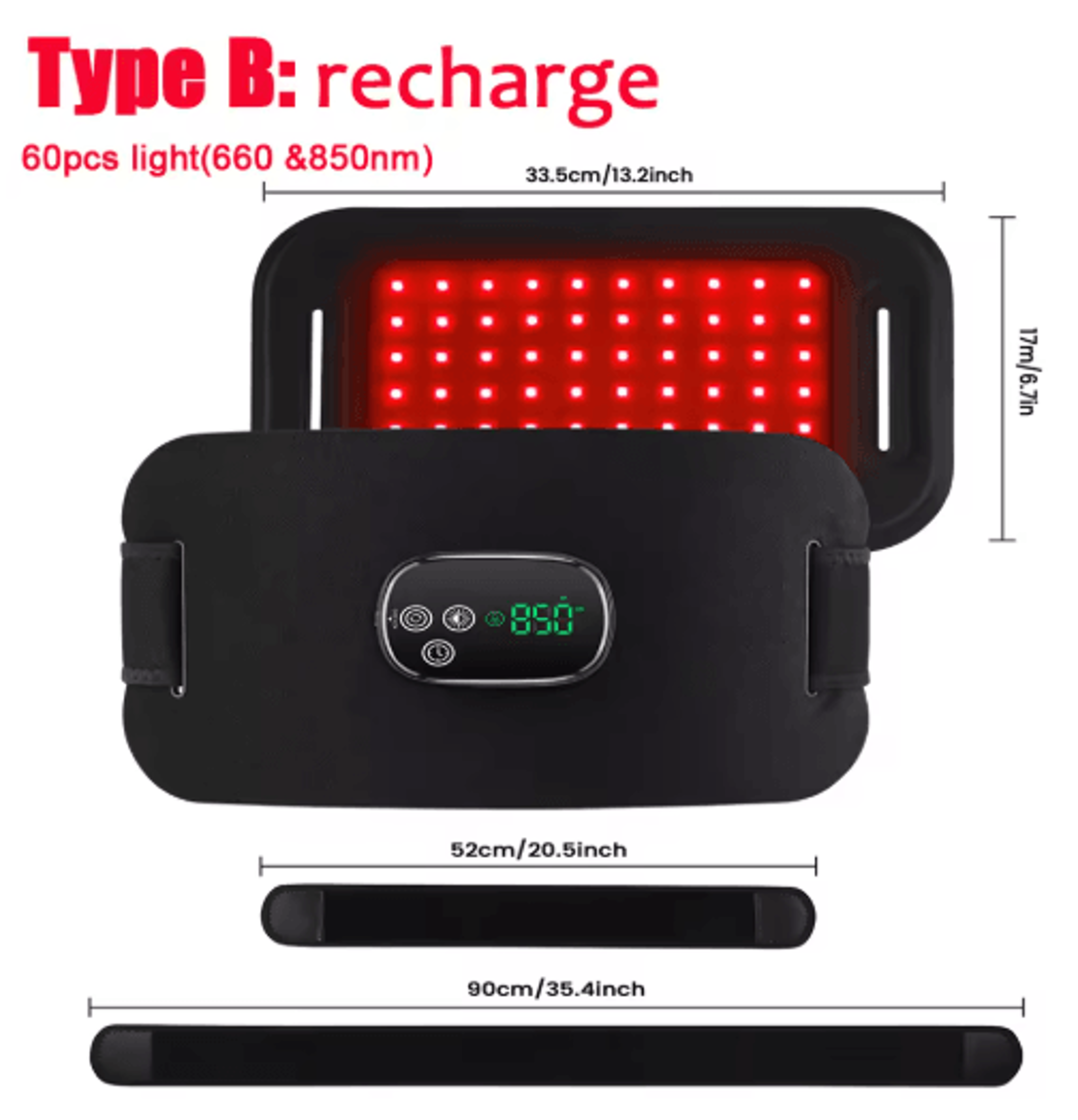 Cordless LED Light Therapy Massage Pad With 660nm  850nm Red Light For Joint  Muscle Care 2