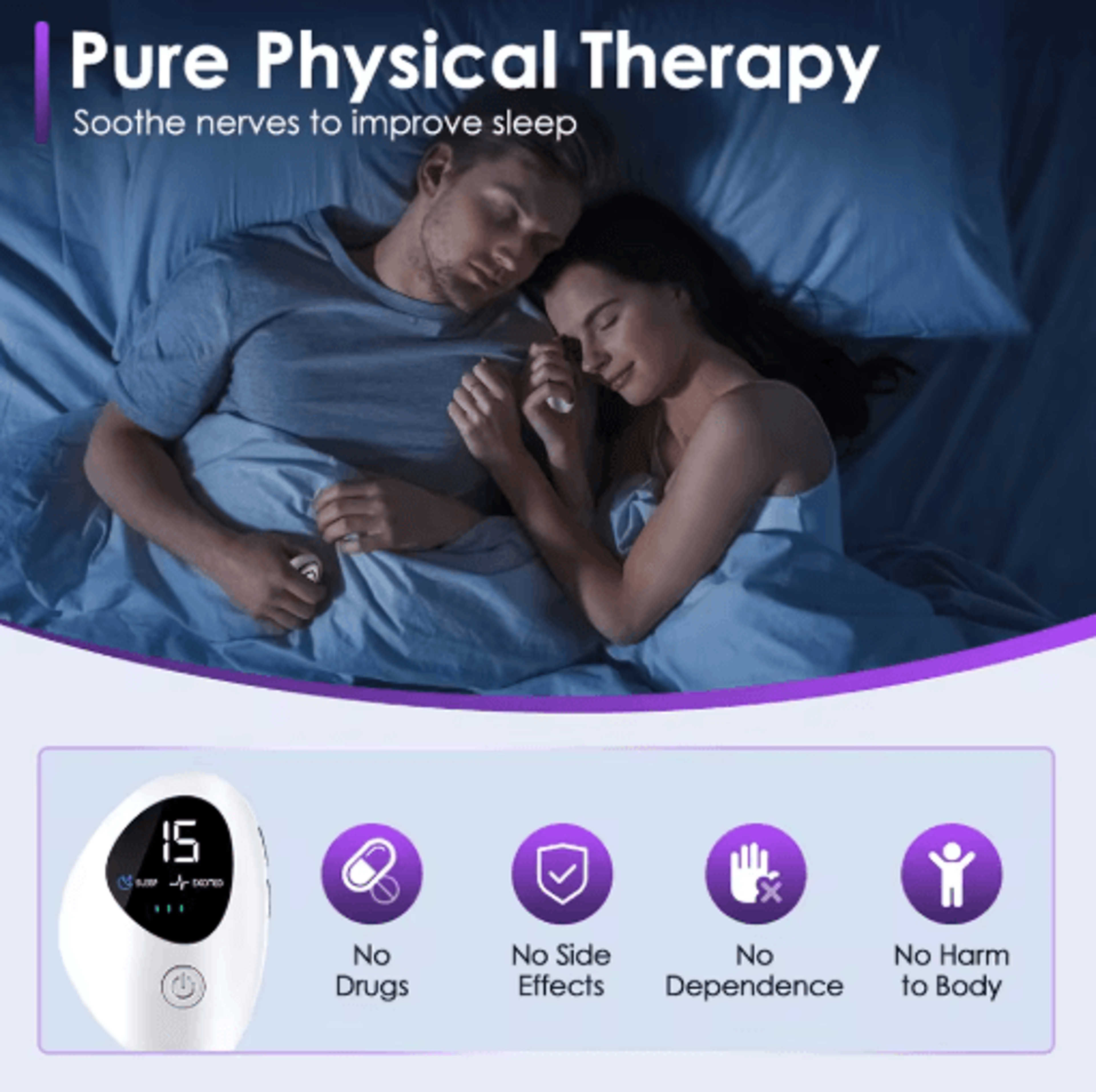 Microcurrent EMS Sleep Aid  Palm Massager For Relaxation And Stress Relief 4
