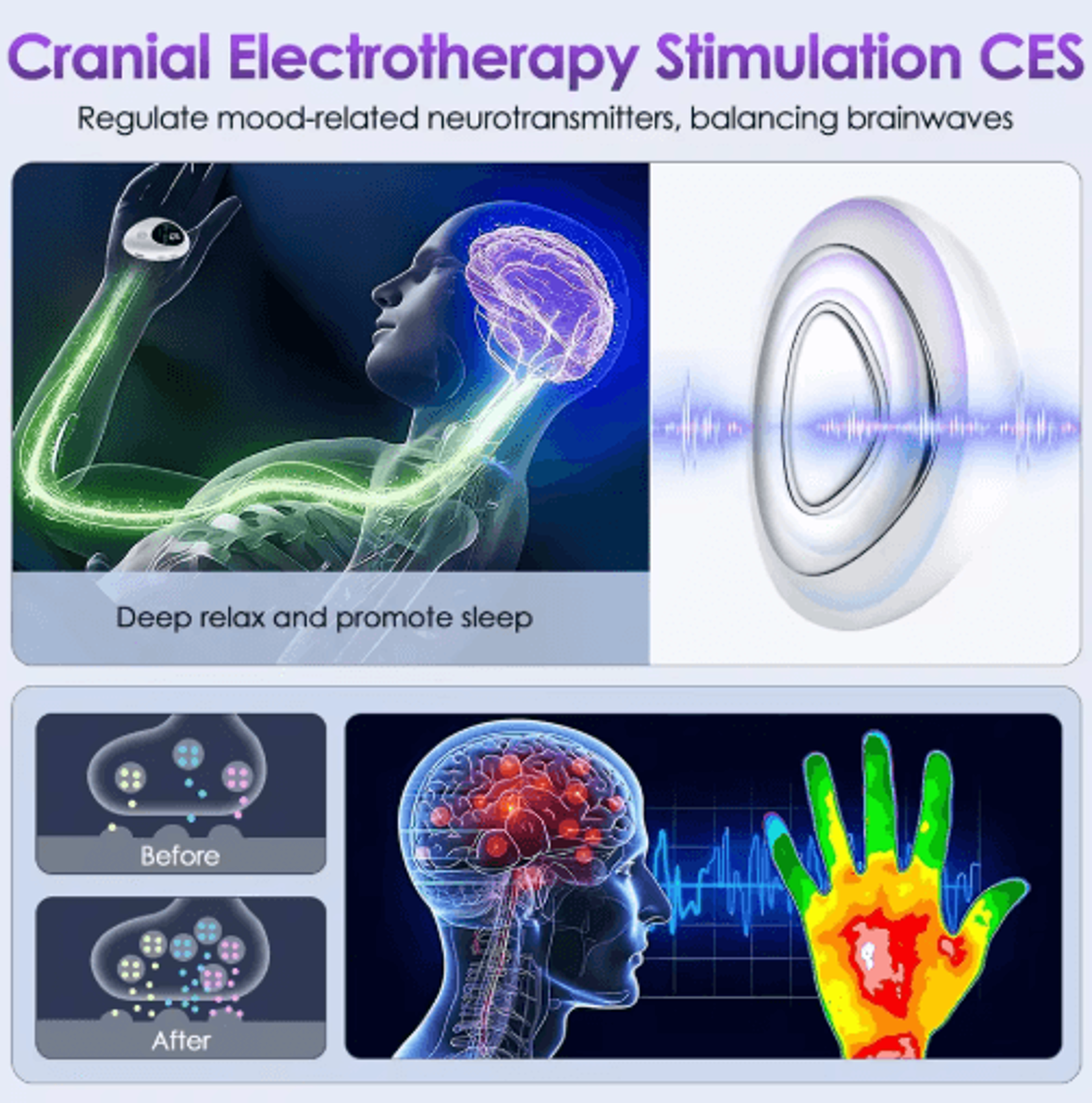 Microcurrent EMS Sleep Aid  Palm Massager For Relaxation And Stress Relief 5