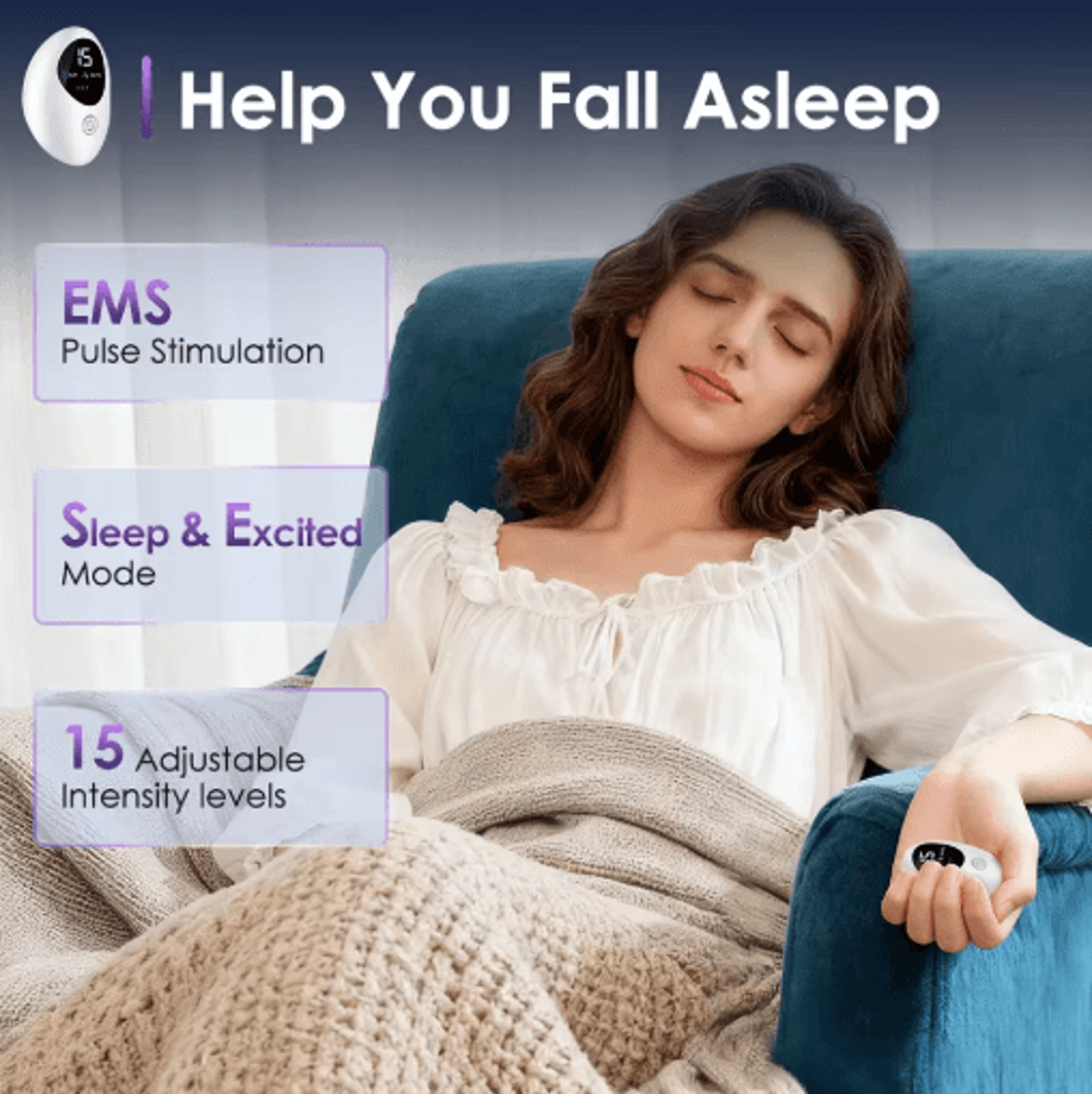 Microcurrent EMS Sleep Aid  Palm Massager For Relaxation And Stress Relief 6