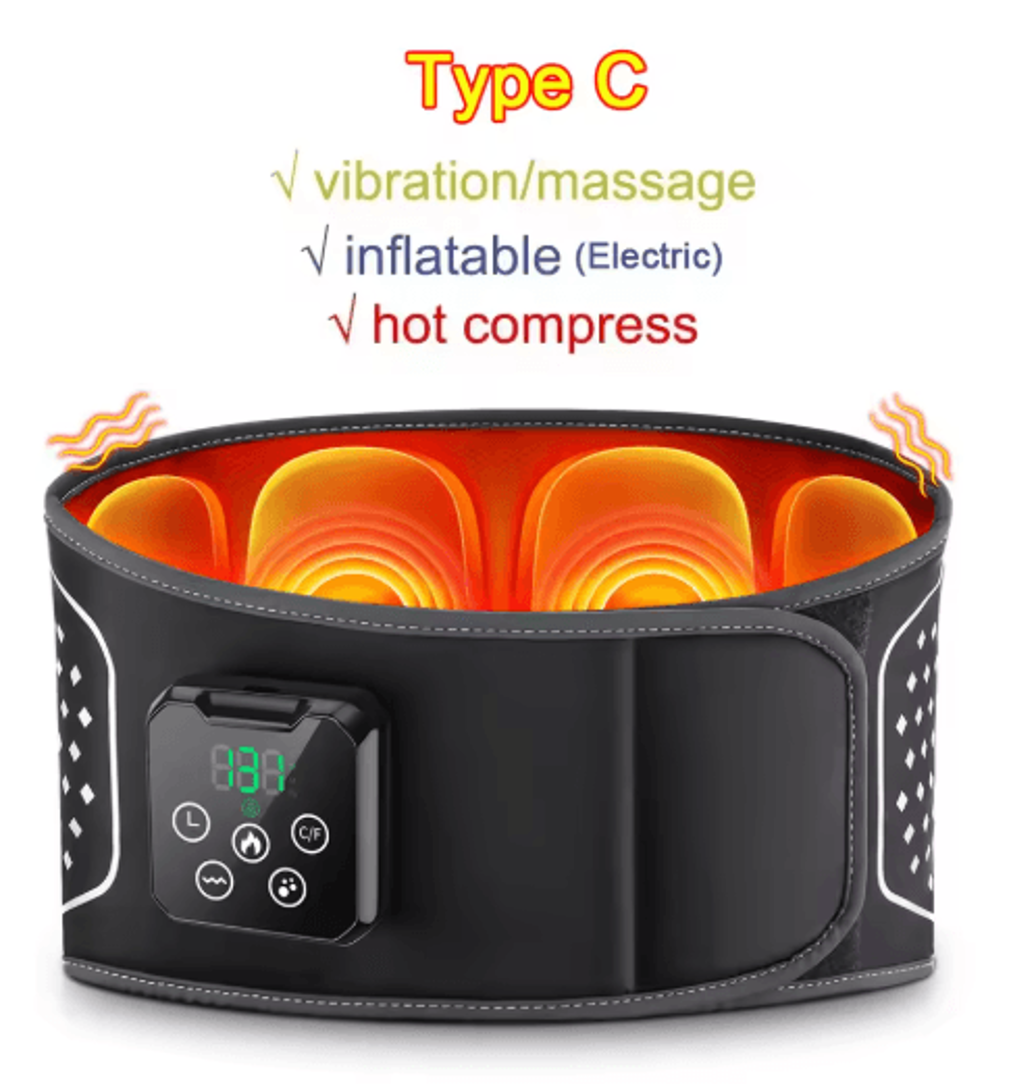 Inflatable Lumbar Support Belt With Heat  Vibration For Lower Back Comfort 4