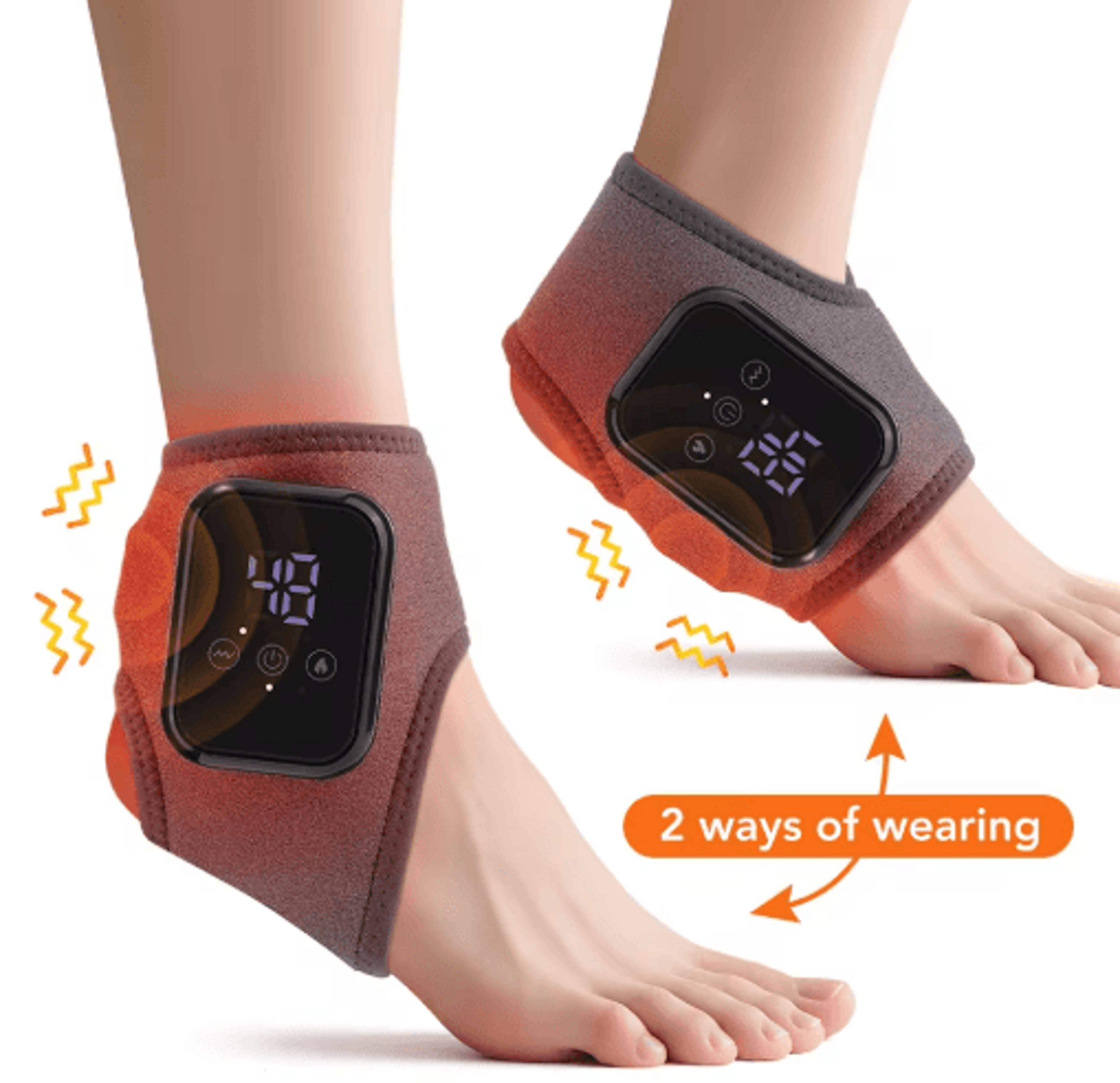 Cordless Heated Ankle Massager Brace With Vibration  Adjustable Warmth 8
