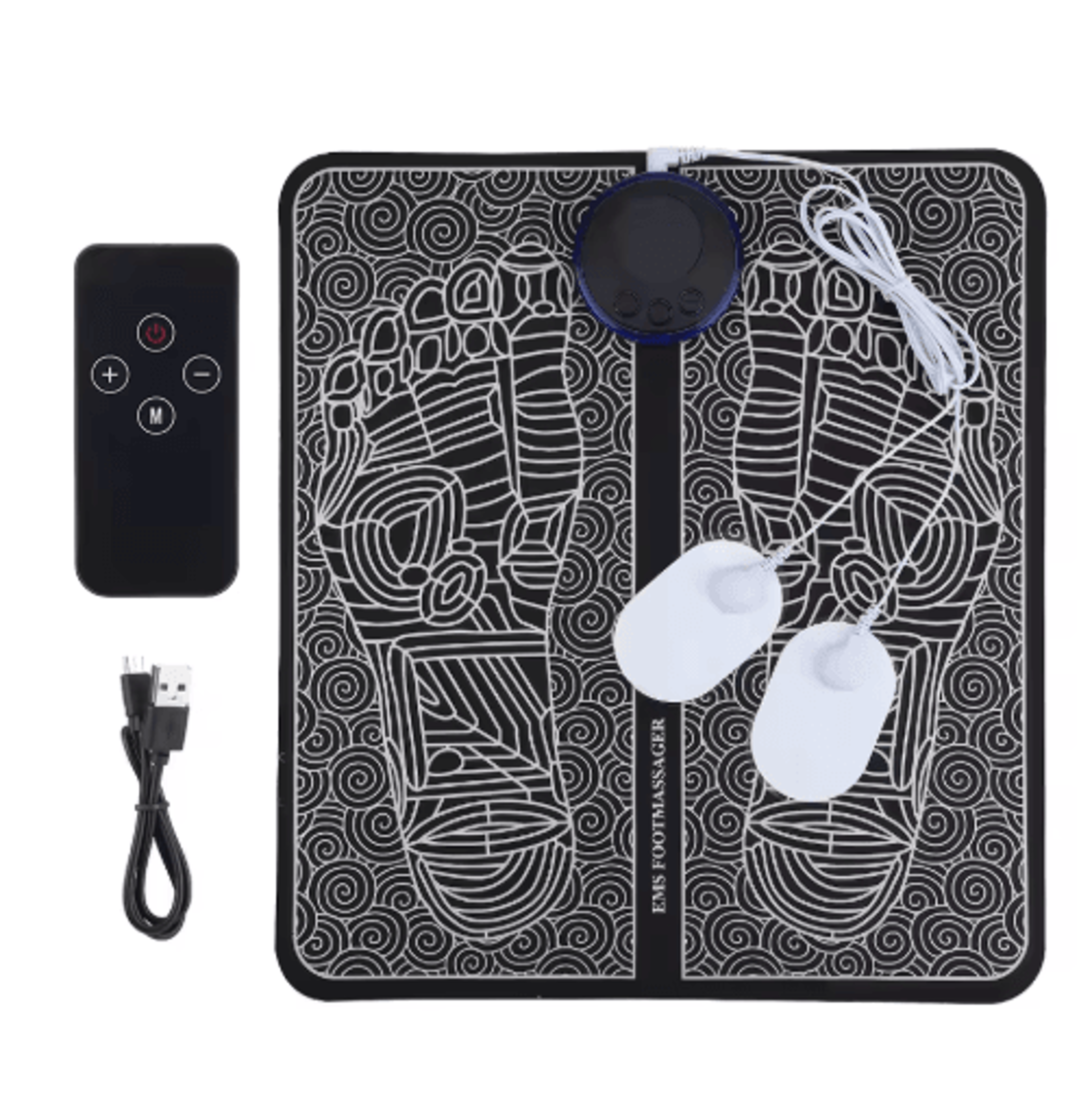 Electric TENS Foot Massager Mat With Remote Control  2 Electrode Pad Sets 1