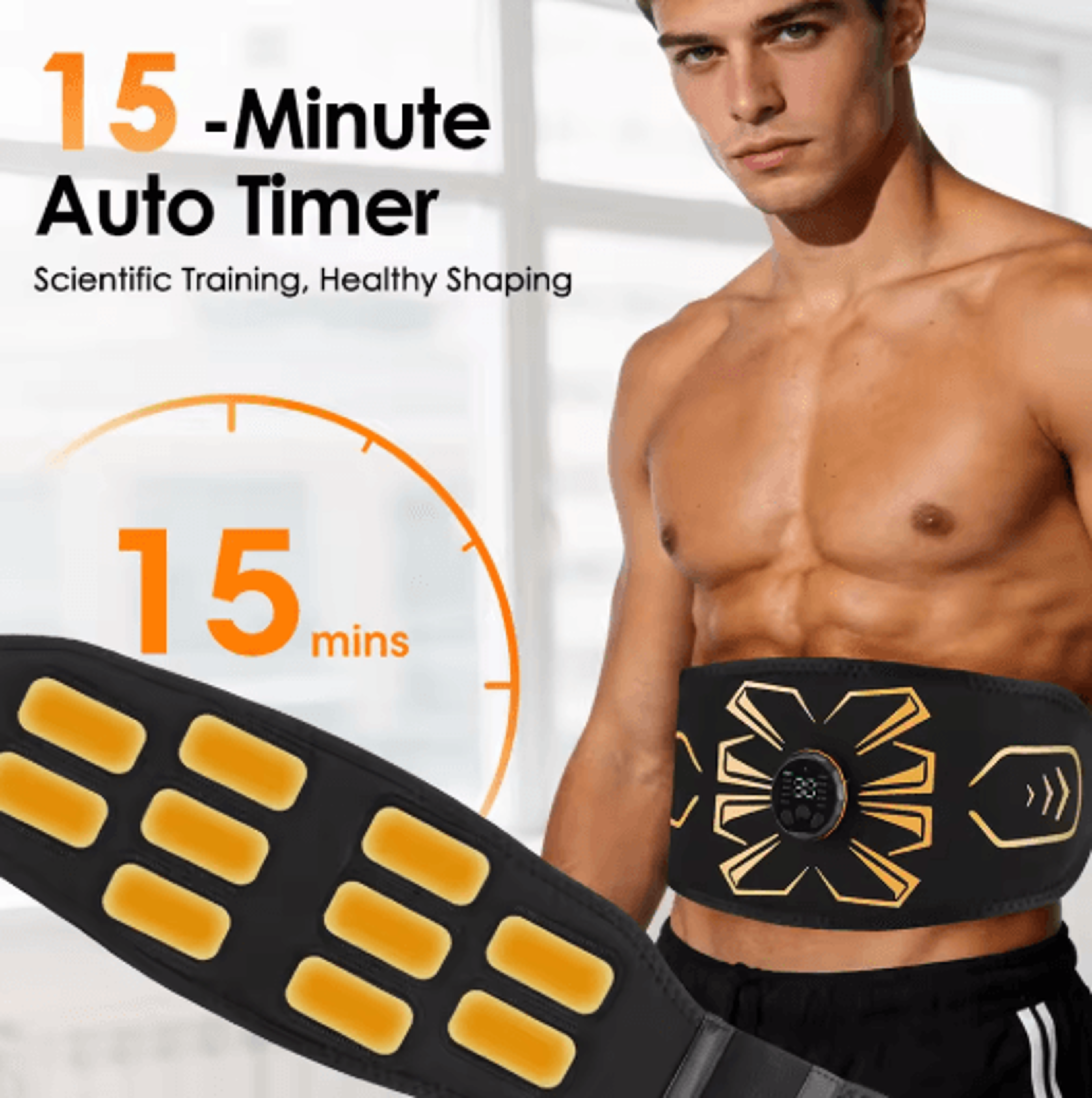 EMS Muscle Stimulator Belt With 10 Electrodes 10 Modes  30 Intensity Levels 0