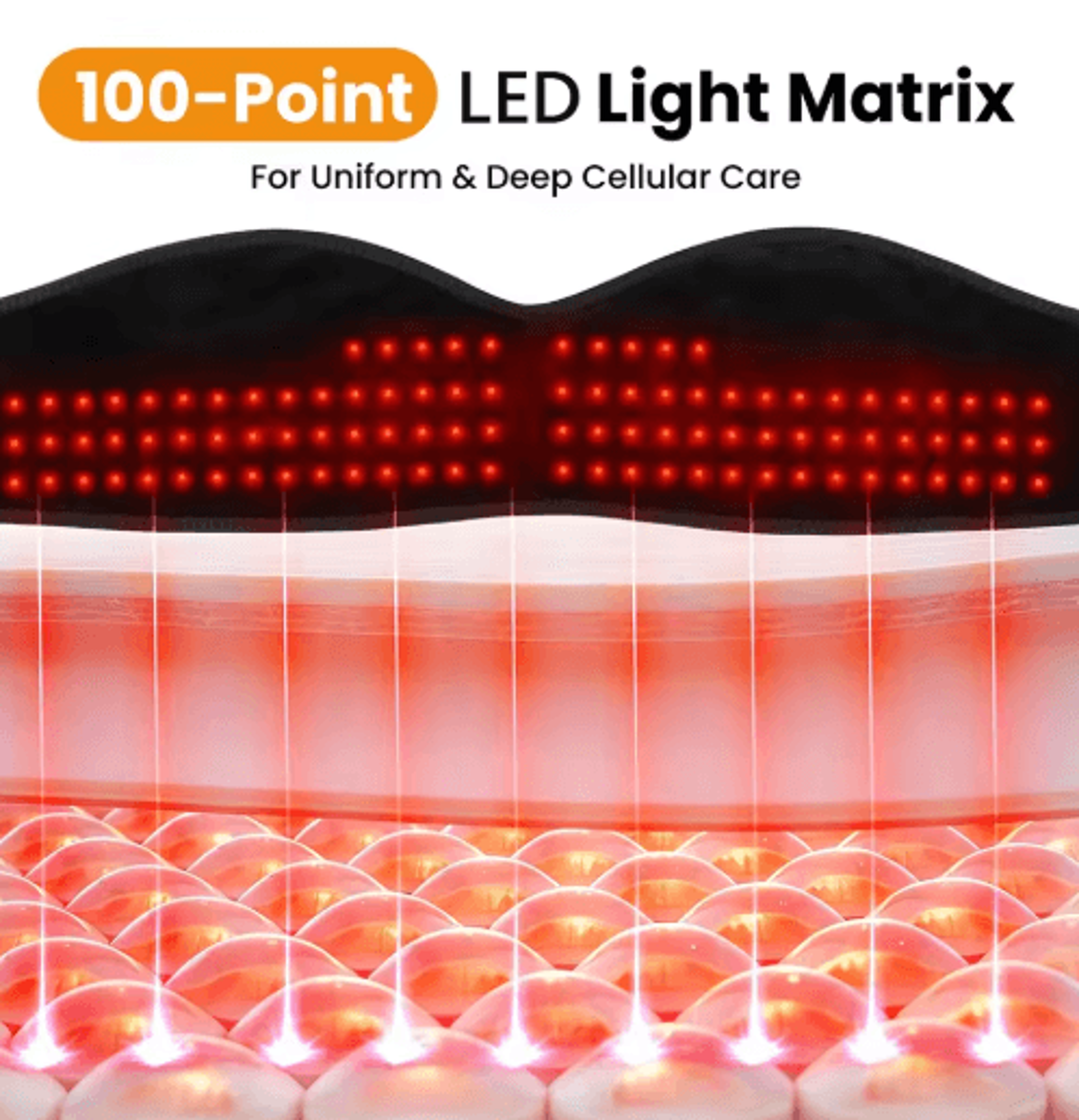 660nm Wireless LED Face Mask With 100 LEDs  5000mAh Rechargeable Battery 6