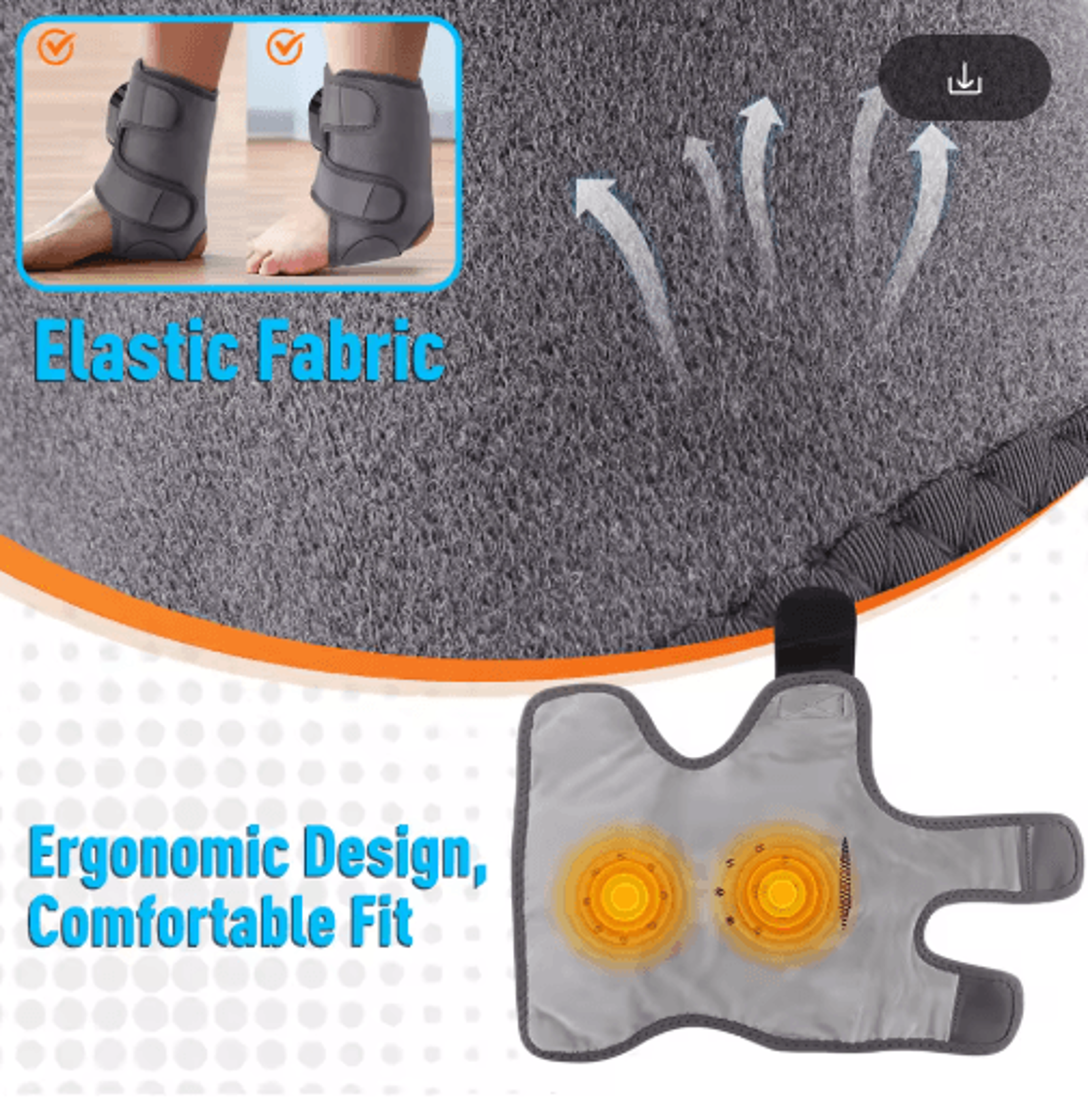 Rechargeable Heated Foot  Ankle Massager With Heat  Vibration  Dual Motor Wrap For Foot Ankle  Calf 4