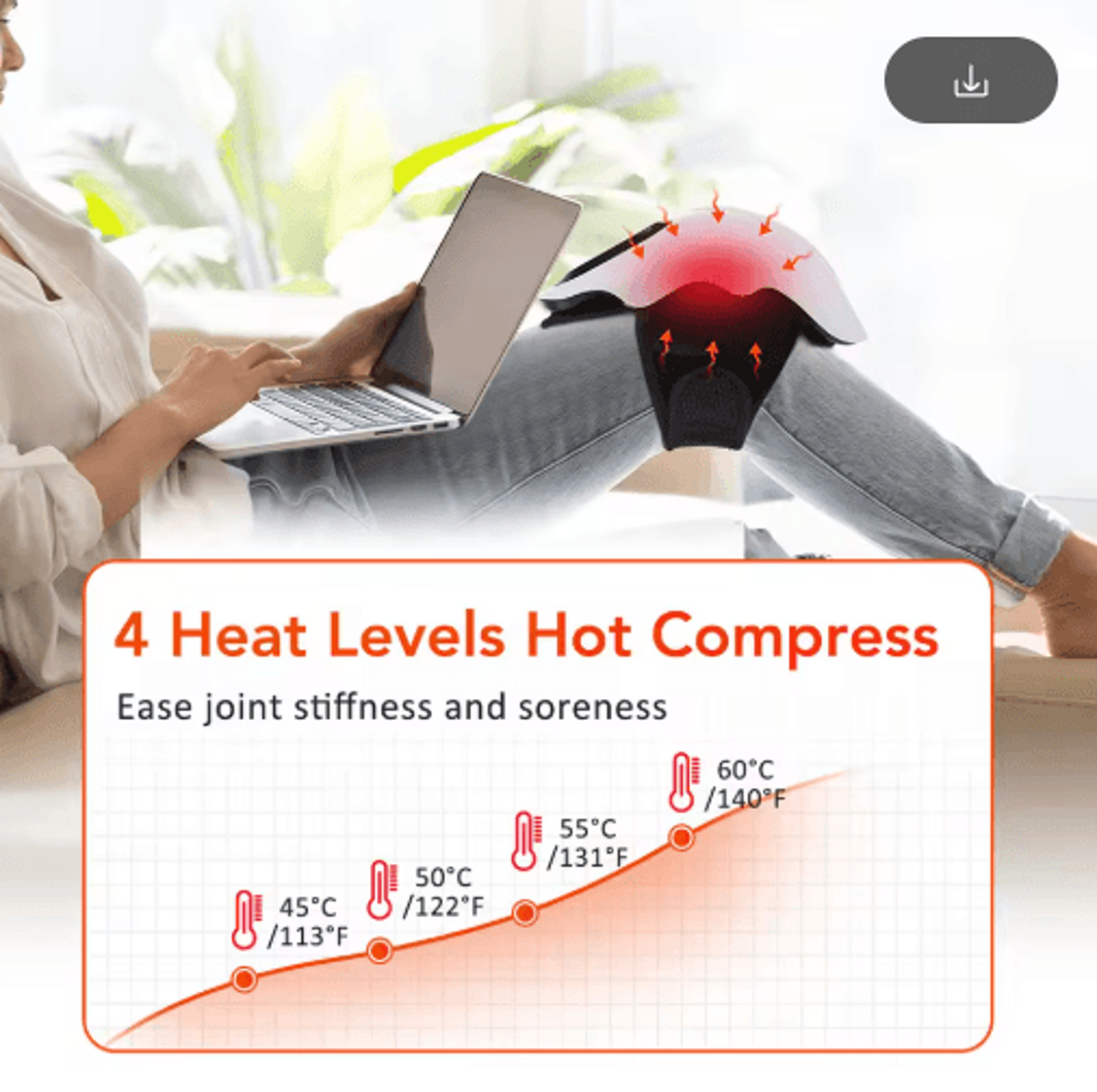 Cordless Knee Massager With Infrared Heat  Vibration  Electric Heated Knee Brace For Joint Support 4