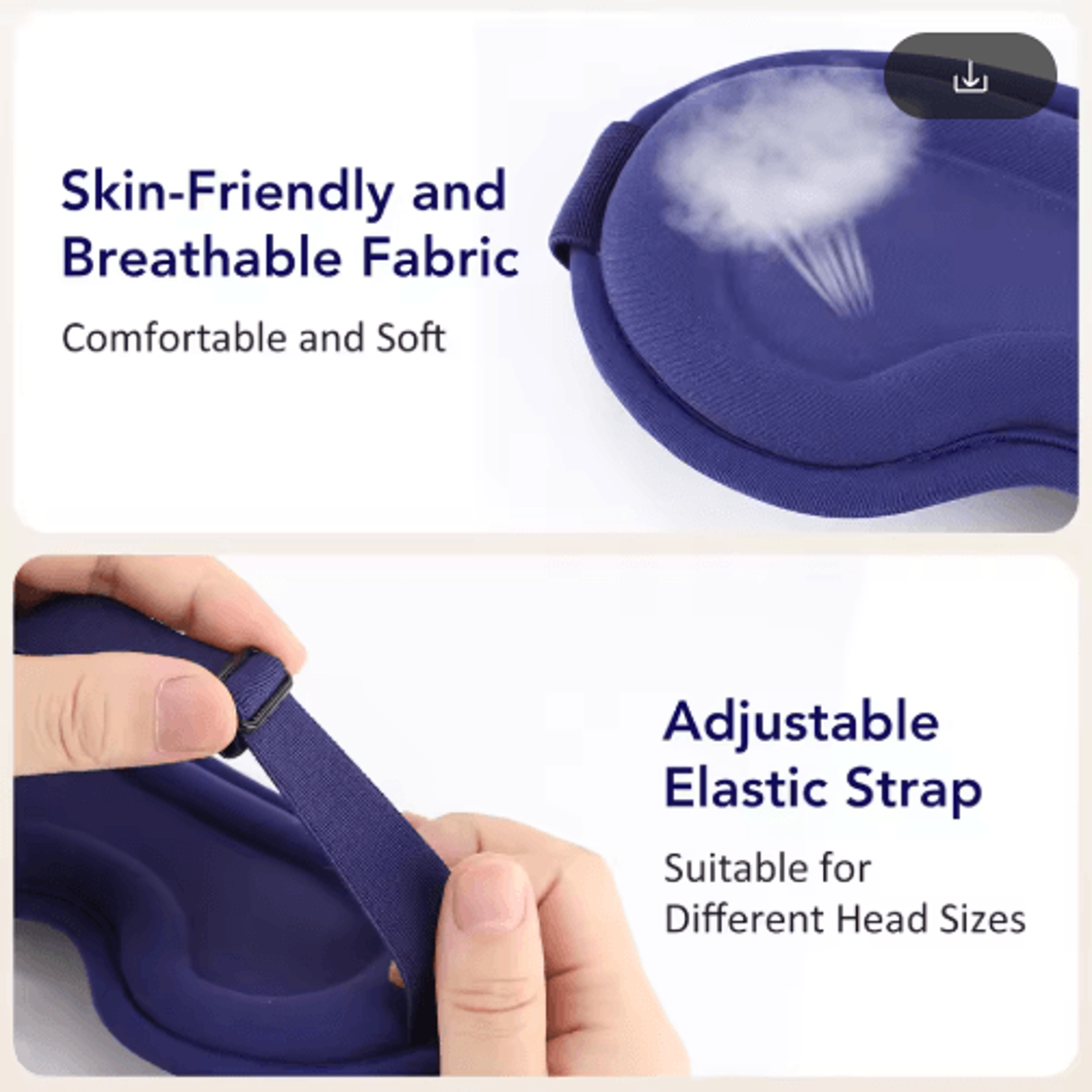 USB Heated Eye Massager With Vibration  Blackout Warm Compress Sleep Mask For Eye Strain Relief 5