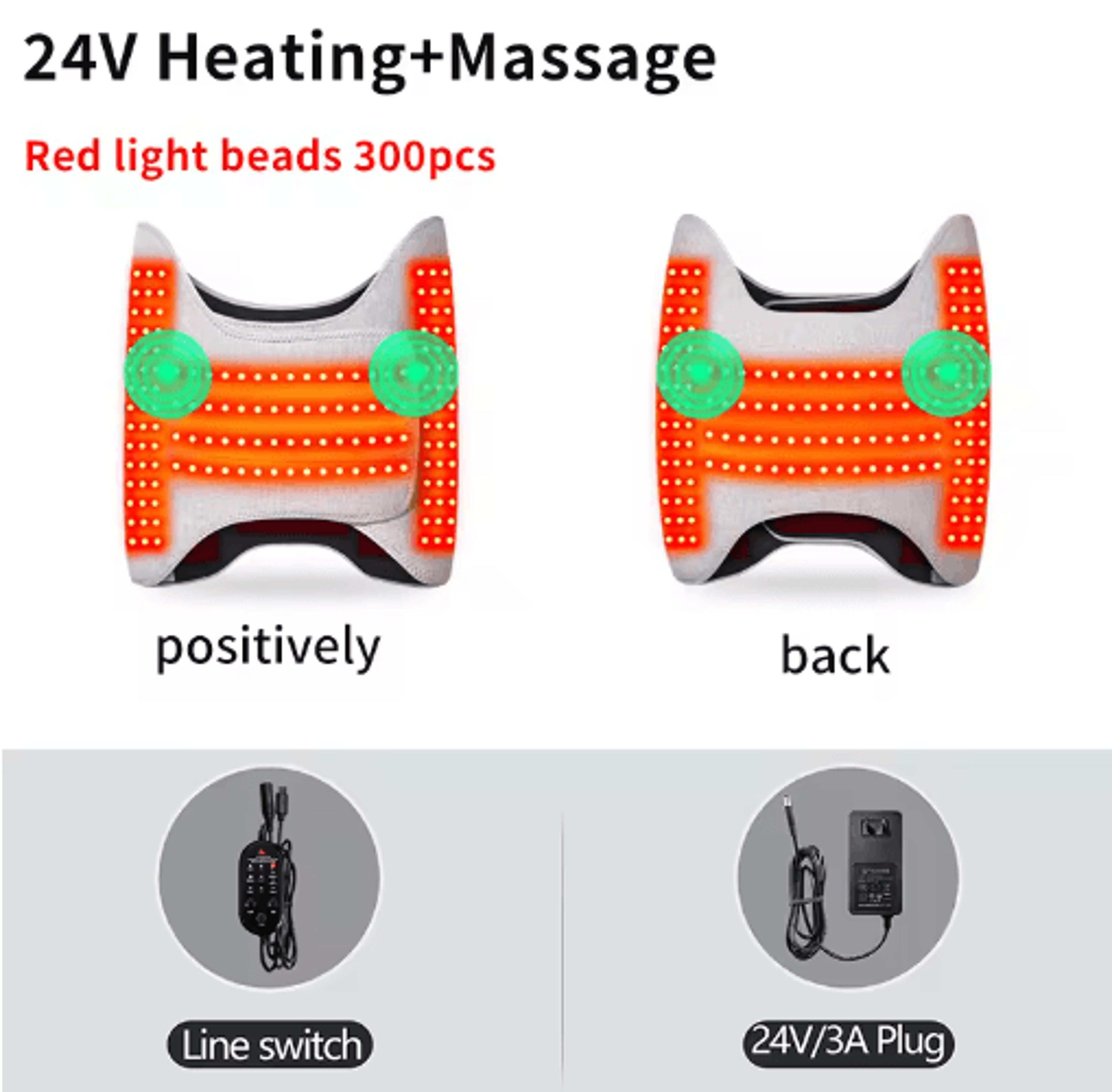 Red Light Heated Waist Massager Belt  Lumbar Brace With Heat Vibration  Hot Compress 1